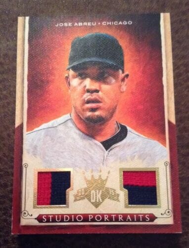 2015 DIAMOND KINGS JOSE ABREU STUDIO PORTRAITS DUAL JERSEY PATCH #19 05/10
 COLLECTIBLE MEMORABILIA