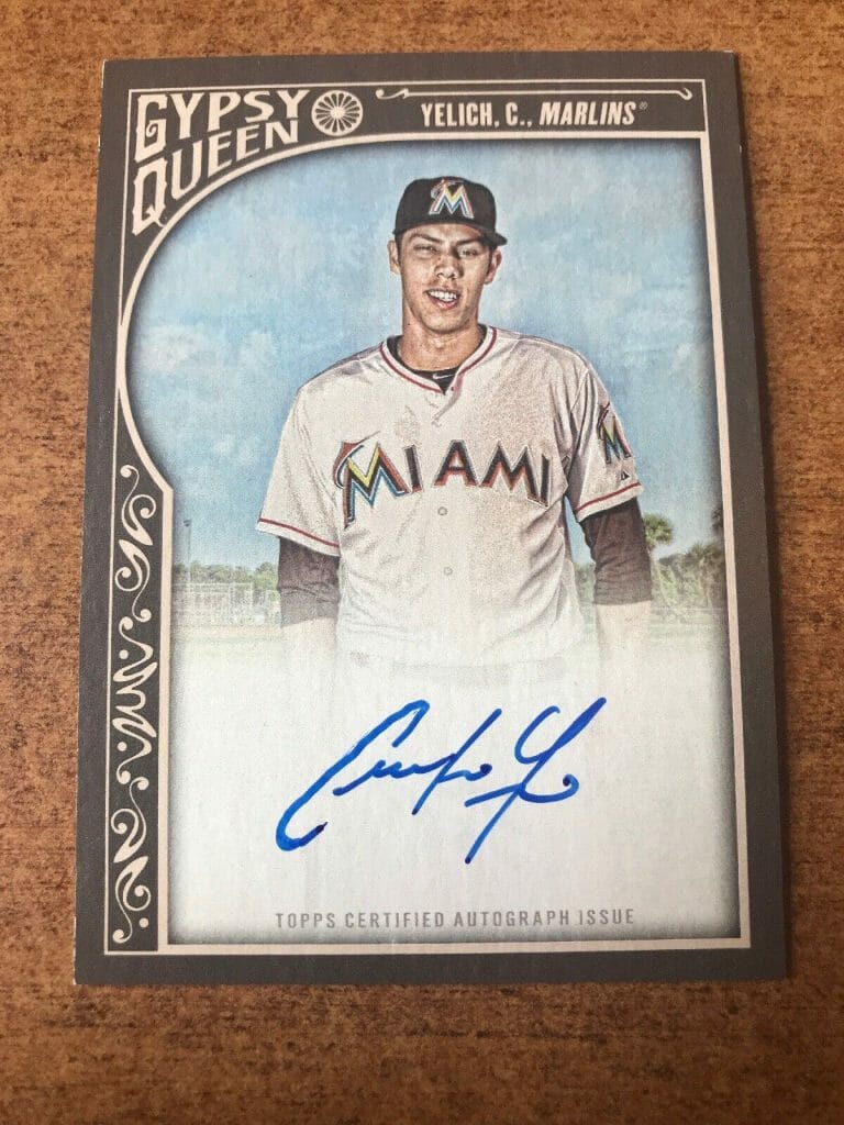2015 TOPPS GYPSY QUEEN CHRISTIAN YELICH AUTO/AUTOGRAPH ON-CARD MILWAUKEE BREWERS
 COLLECTIBLE MEMORABILIA