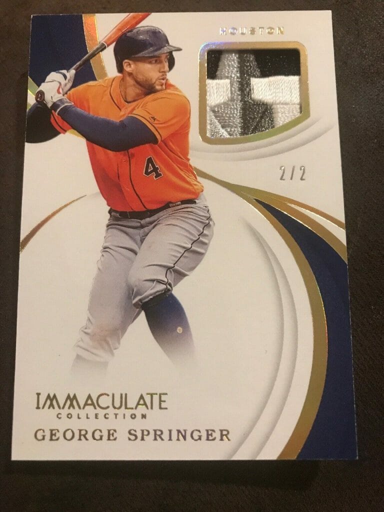2019 PANINI IMMACULATE GEORGE SPRINGER LOGO GAME USED PATCH #2/2 EBAY 1/1 ASTROS
 COLLECTIBLE MEMORABILIA