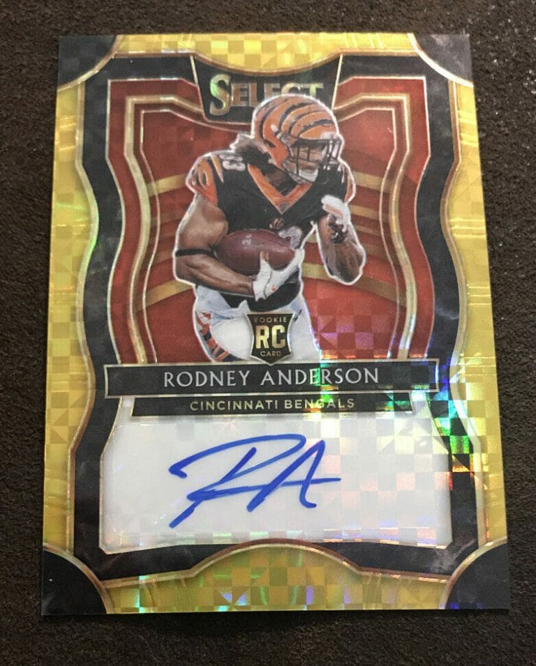 2019 SELECT ROOKIE SIGNATURES PRIZM GOLD RODNEY ANDERSON SER # 3/10 SSP
 COLLECTIBLE MEMORABILIA