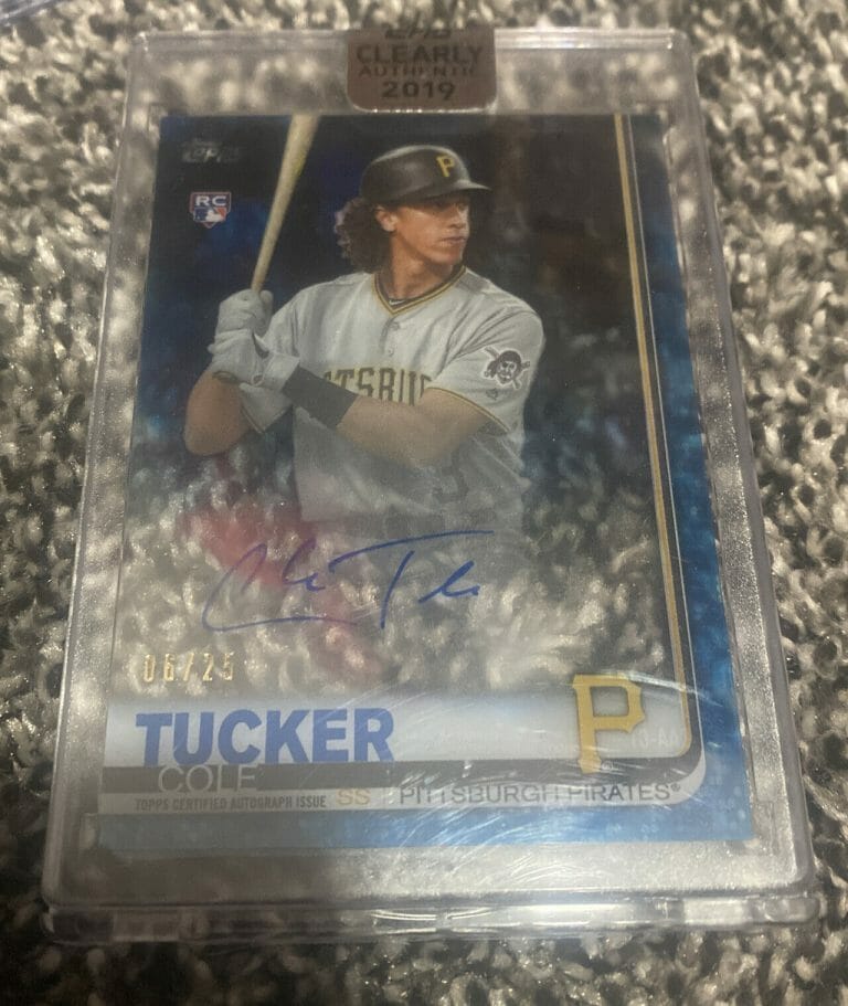 2019 TOPPS CLEARLY AUTHENTIC COLE TUCKER AUTO BLUE 6/25 SSP RC #CAA-CT PIRATES
 COLLECTIBLE MEMORABILIA