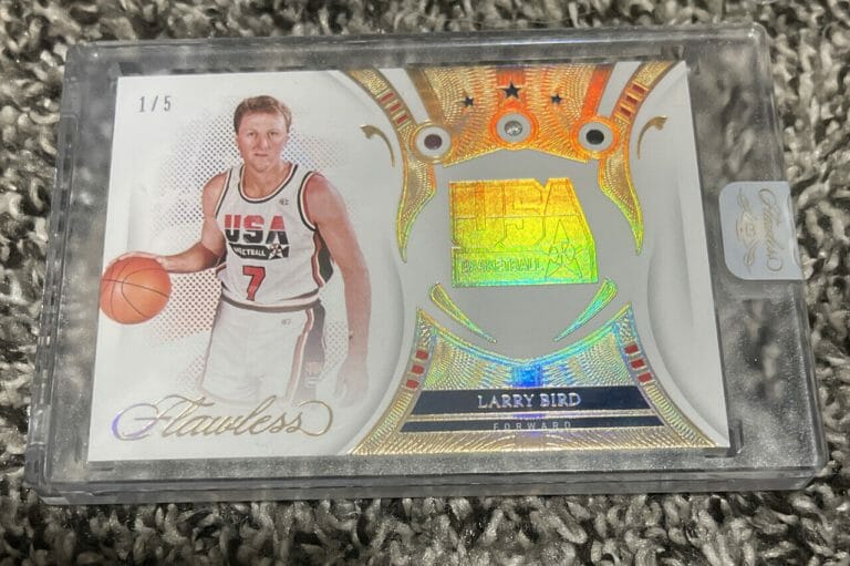 2020-21 PANINI FLAWLESS LARRY BIRD USA DIAMOND RUBY SAPPHIRE GEM 1/5 CELTICS
 COLLECTIBLE MEMORABILIA