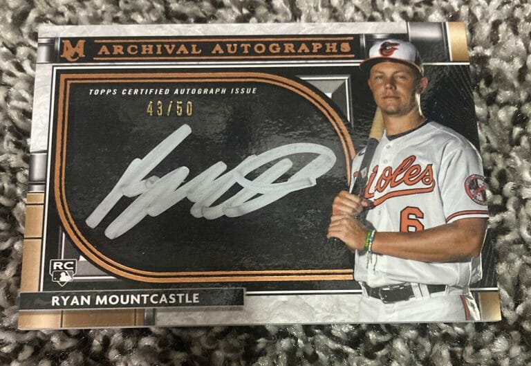 2021 TOPPS MUSEUM COLLECTION ROOKIE ARCHIVAL AUTO RYAN MOUNTCASTLE 43/50 SP
 COLLECTIBLE MEMORABILIA