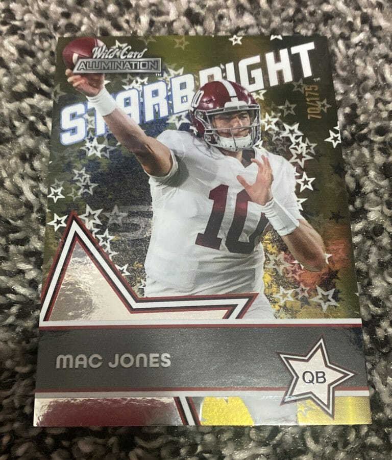 2021 WILD CARD ALUMINATION /75 MAC JONES 70/75 STARBRIGHT SP
 COLLECTIBLE MEMORABILIA