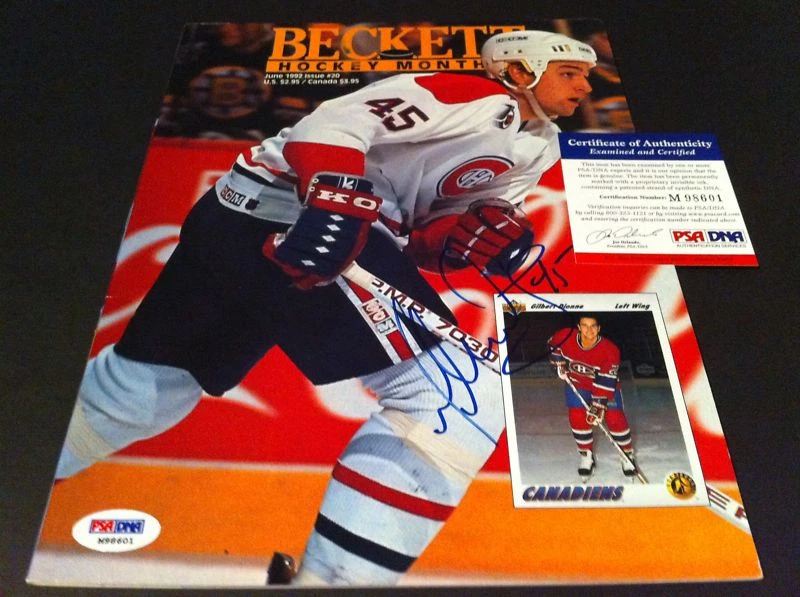 Gilbert Dionne Canadiens Beckett Magazine Signed PSADNA COA
