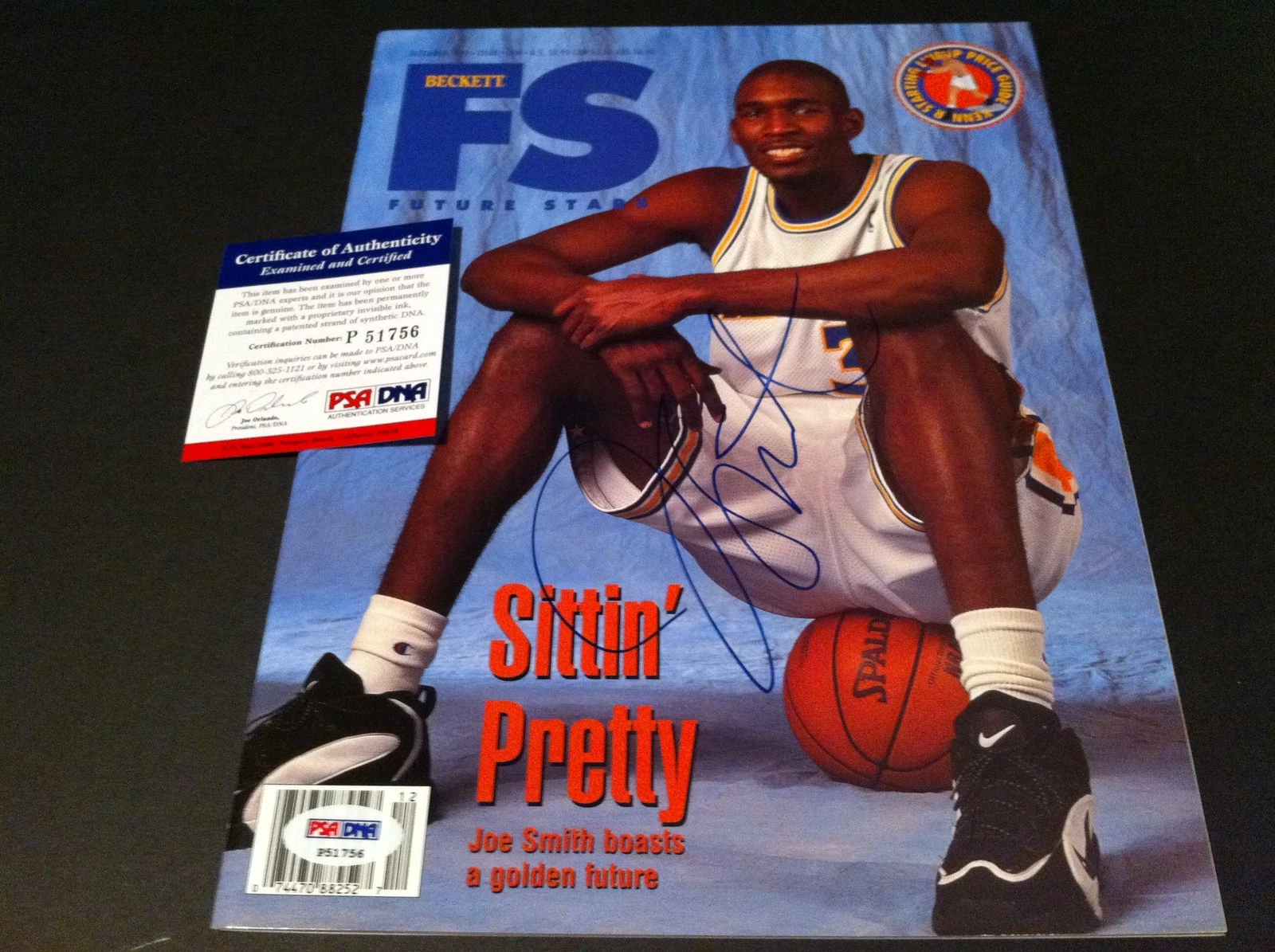Joe Smith Warriors Signed 1995 Beckett Magazine PSA/DNA COA
