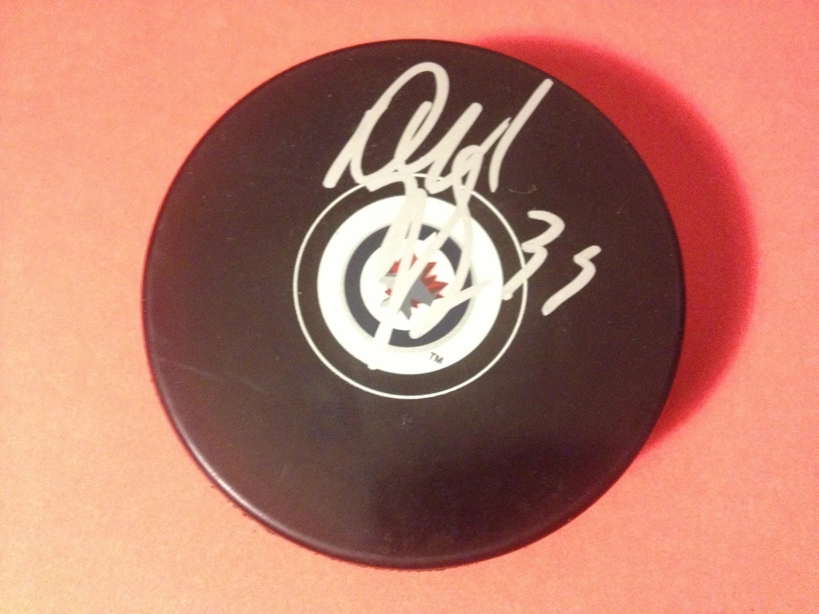 Dustin Byfuglien Jets Signed Puck Holder COA
