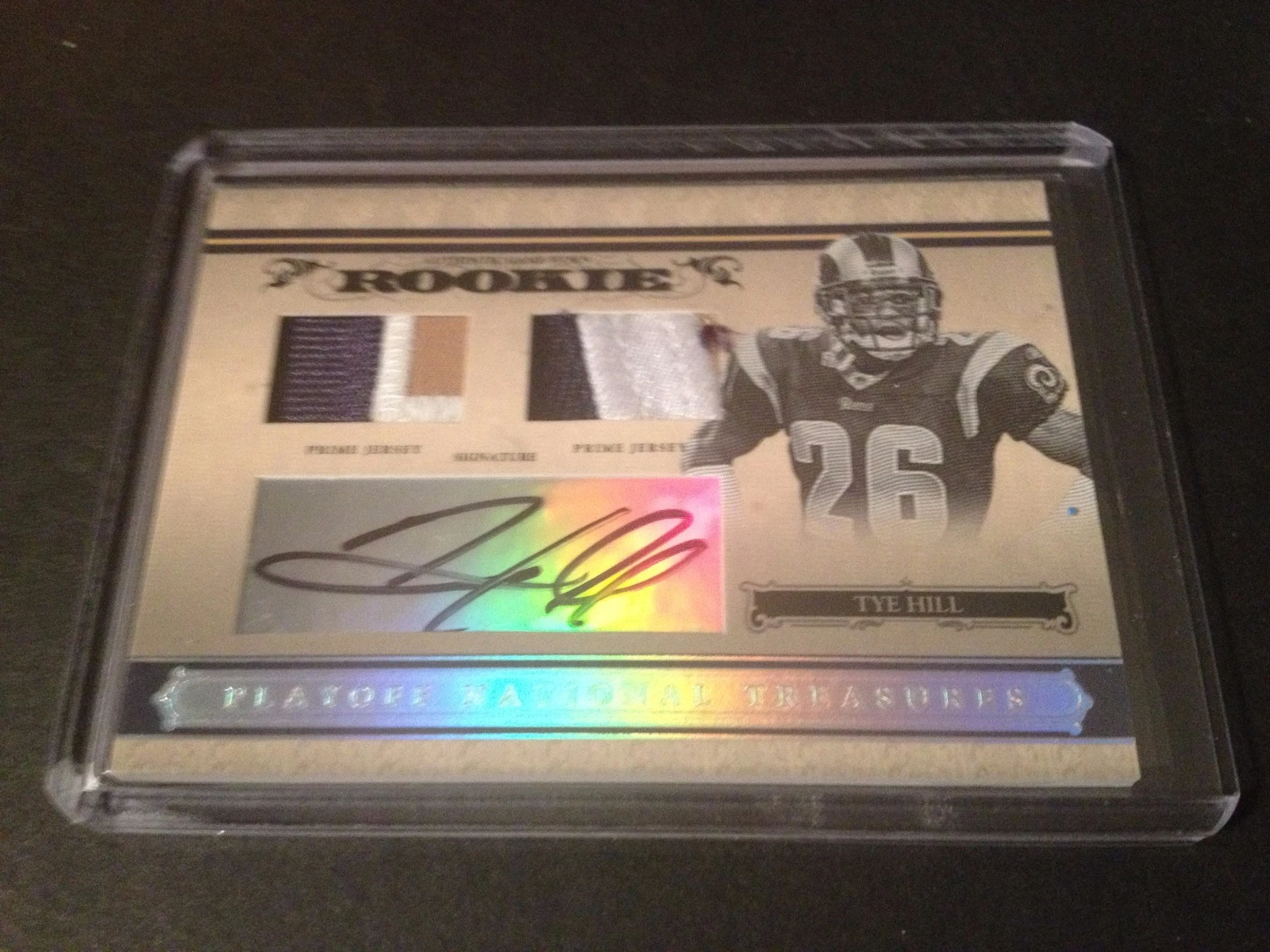 Tye Hill 2006 National Treasures Rookie 3-CLR Patch Jersey Auto /99
