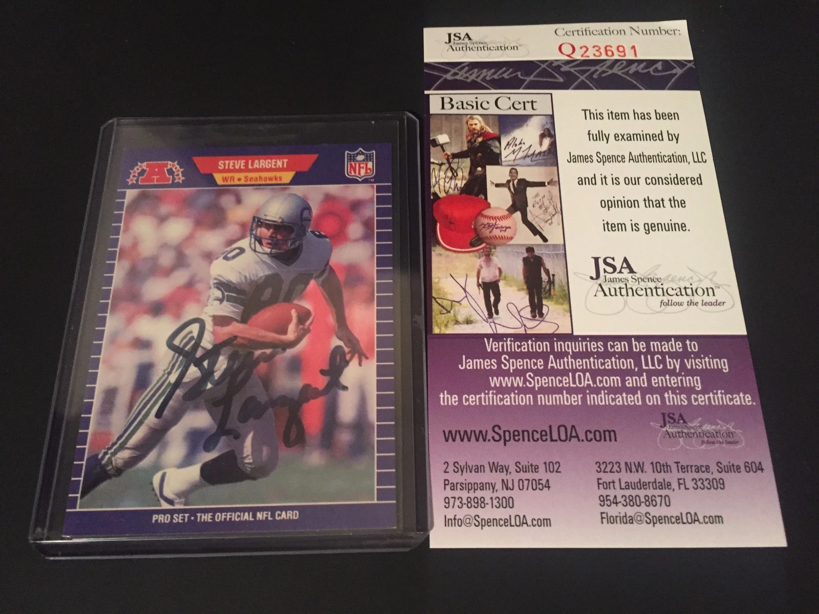 Steve Largent HOF Seahawks 1989 Pro Set Signed Auto JSA COA
