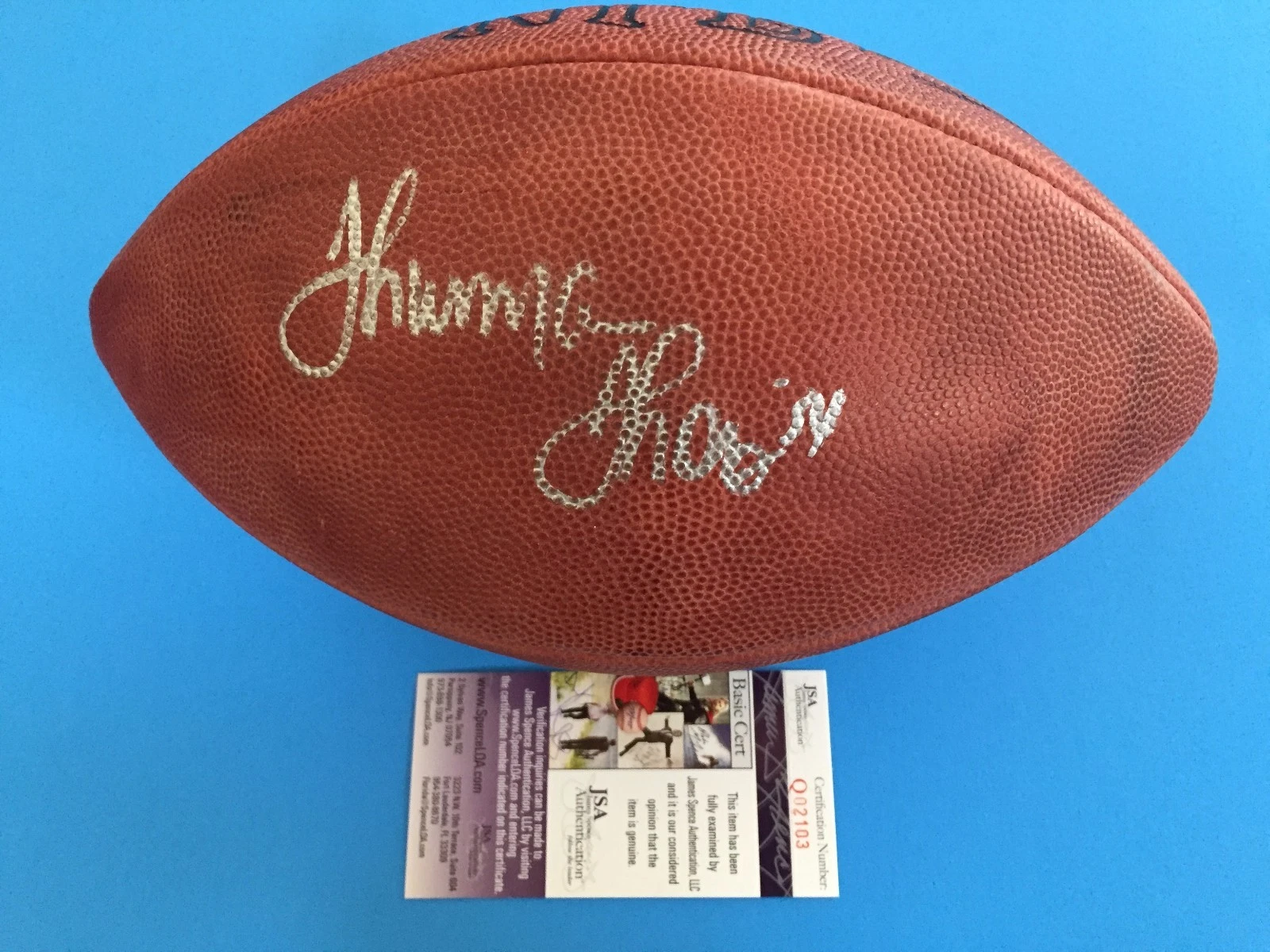 Thurman Thomas Bills HOF Signed Auto Wilson NFL Leather Football Ball JSA COA
