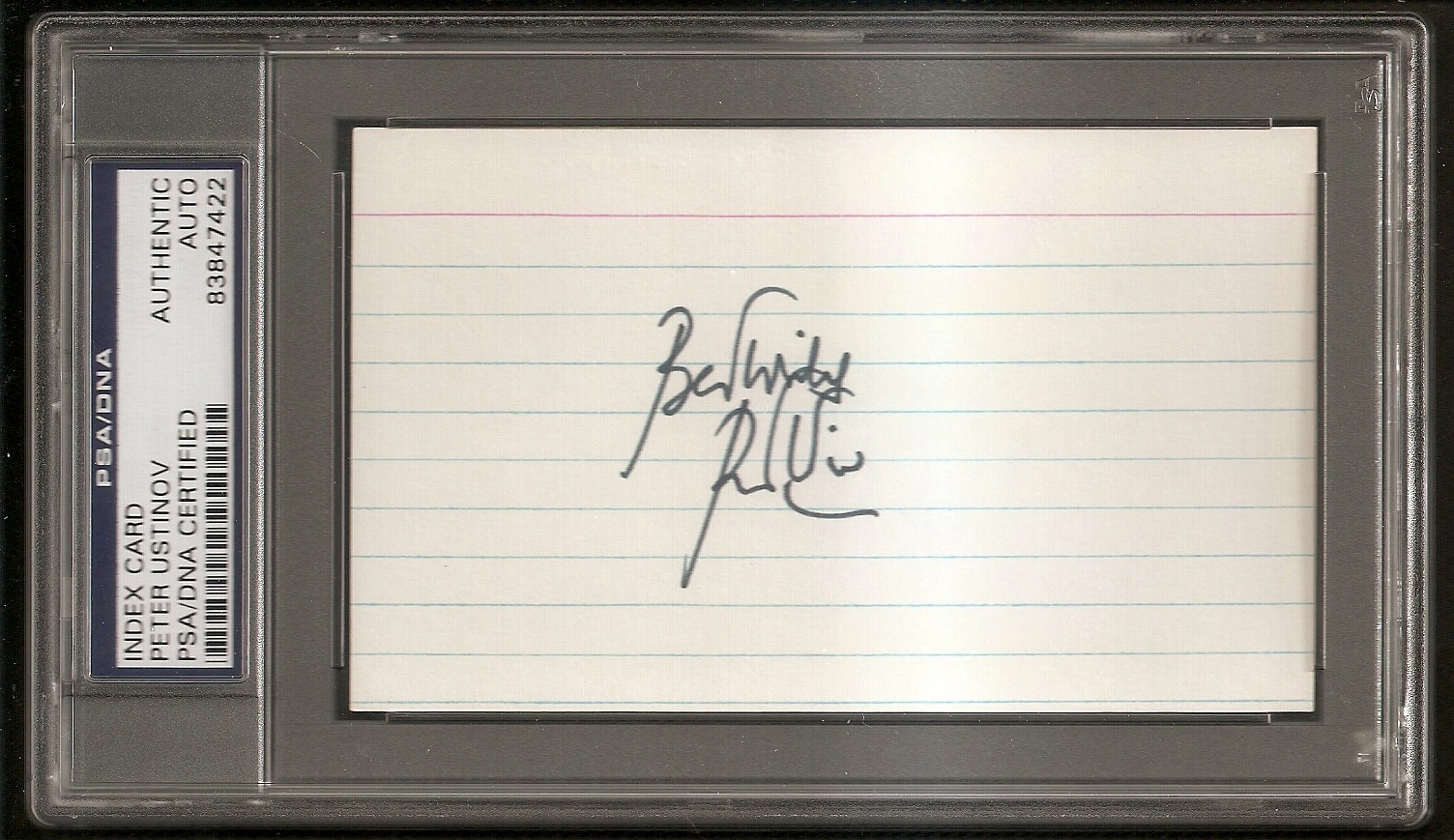 Peter Ustinov 1961 Best Supporting Actor Oscar Academy Signed Auto PSA/DNA
