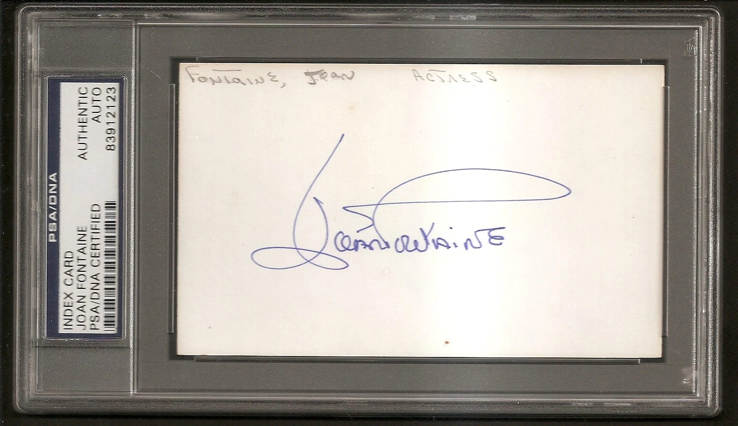 Joan Fontaine Suspicion 1941 Best Actress Oscar Academy Signed Auto PSA/DNA
