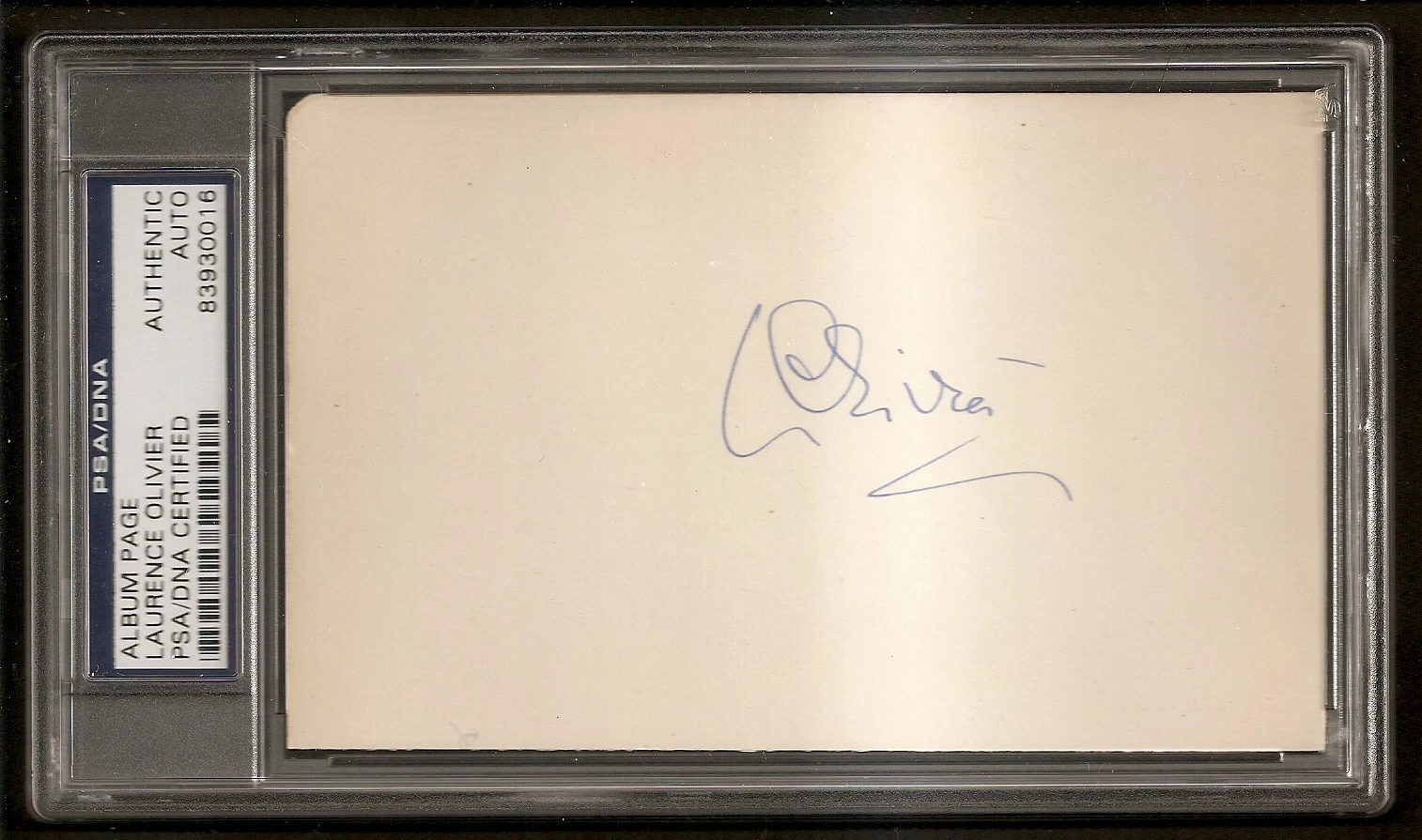 Laurence Olivier Best Actor Oscar Academy Winner Album Page Signed Auto PSA/DNA
