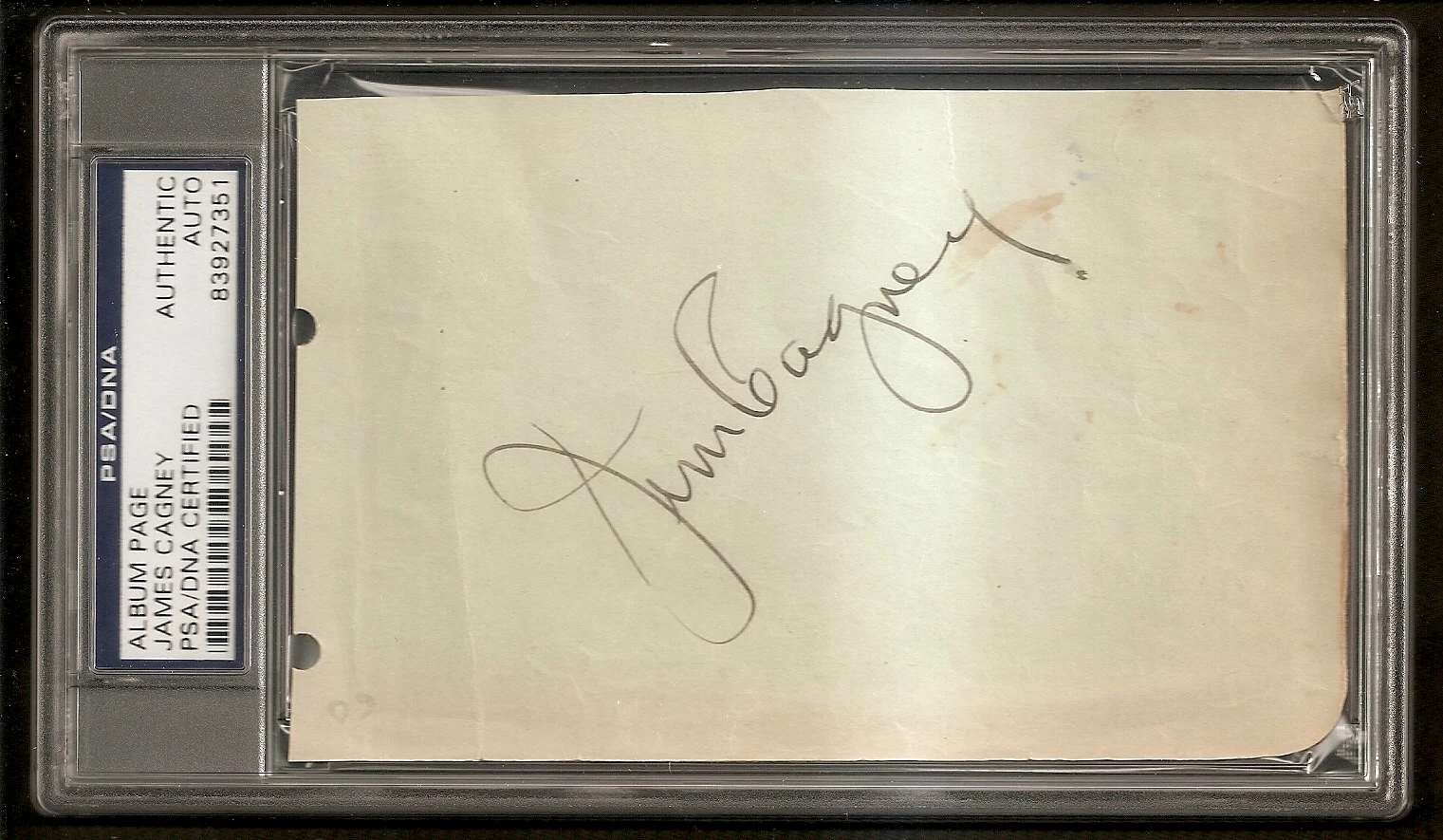 James Cagney Cecil B. DeMille Oscar Academy Album Page Signed Auto PSA/DNA
