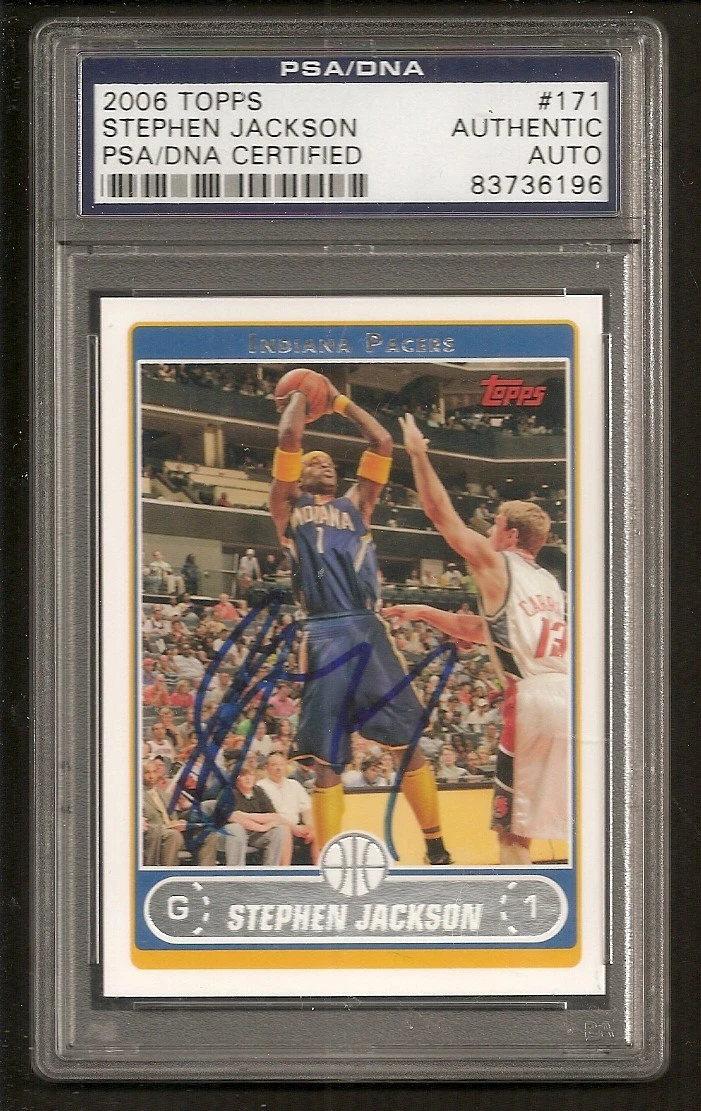 Stephen Jackson Pacers 2006 Topps Signed Auto PSA/DNA ENCAPSULATED
