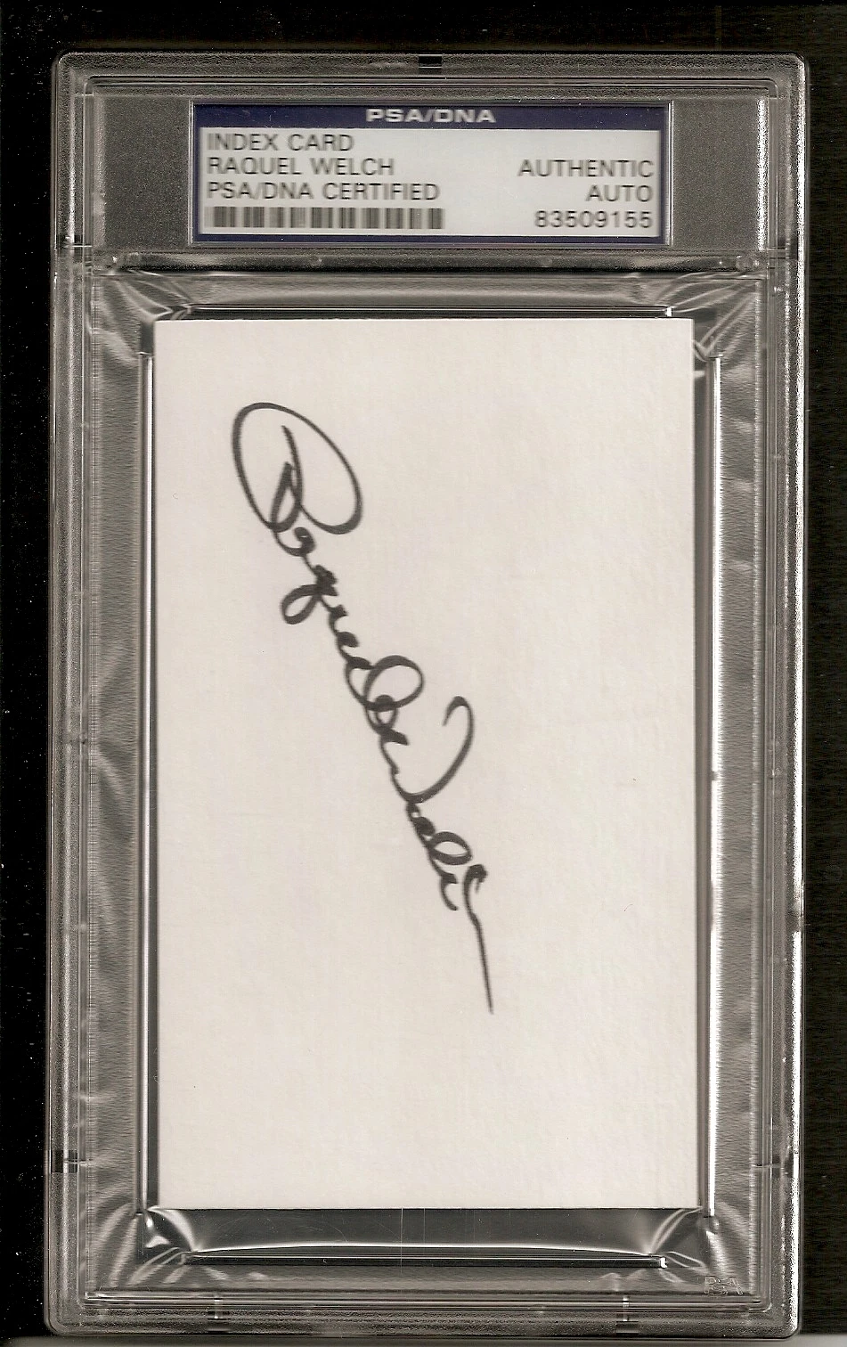 Raquel Welch Movie Legend Signed Auto Index Card PSA/DNA
