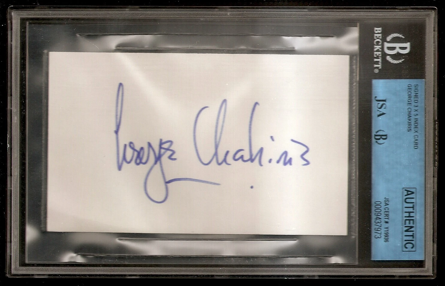 George Chakiris Oscar Academy Award Signed Auto Index Card JSA Certified
