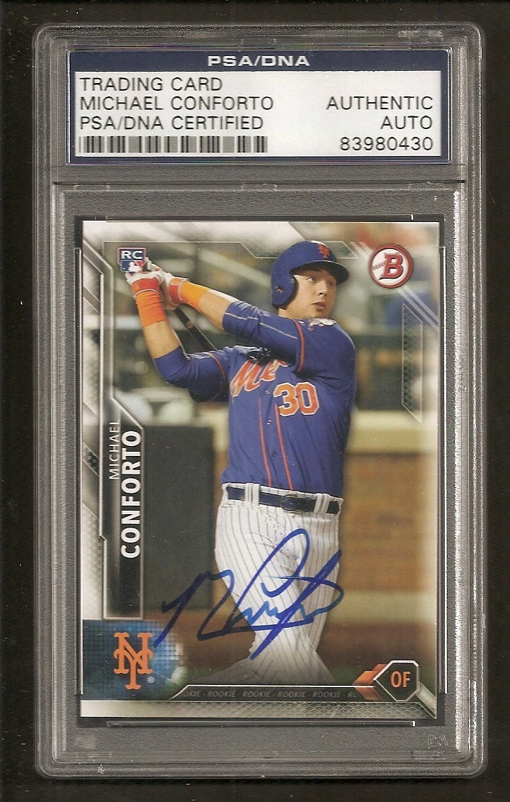 Michael Conforto Mets 2016 Bowman Card Signed Auto PSA/DNA ENCAPSULATED
