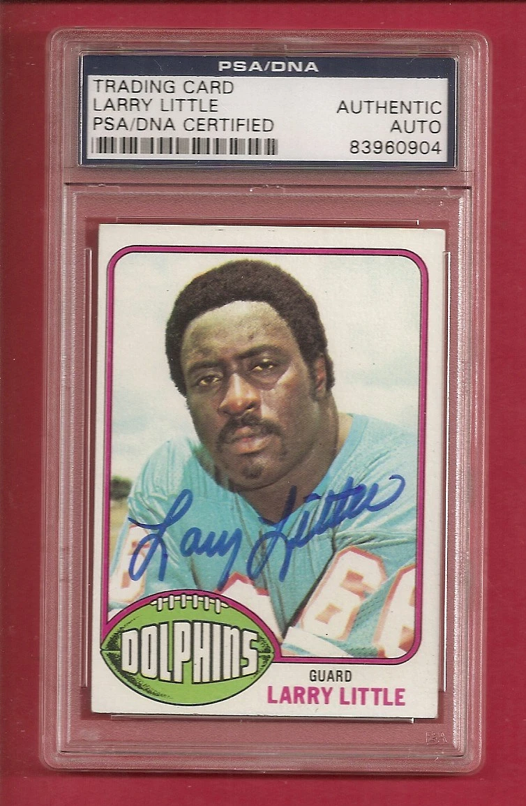 Larry Little Dolphins 1976 Topps Signed Auto PSA/DNA ENCAPSULATED
