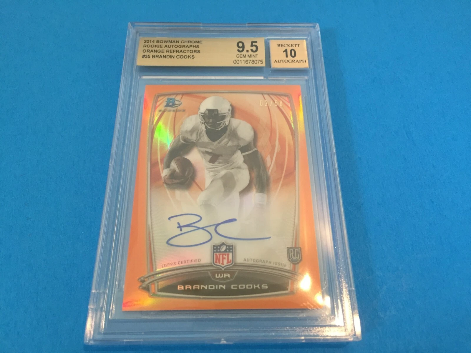 Brandin Cooks Rams 2014 Bowman Chrome Orange Refractors /50 Rookie BGS 9.5
