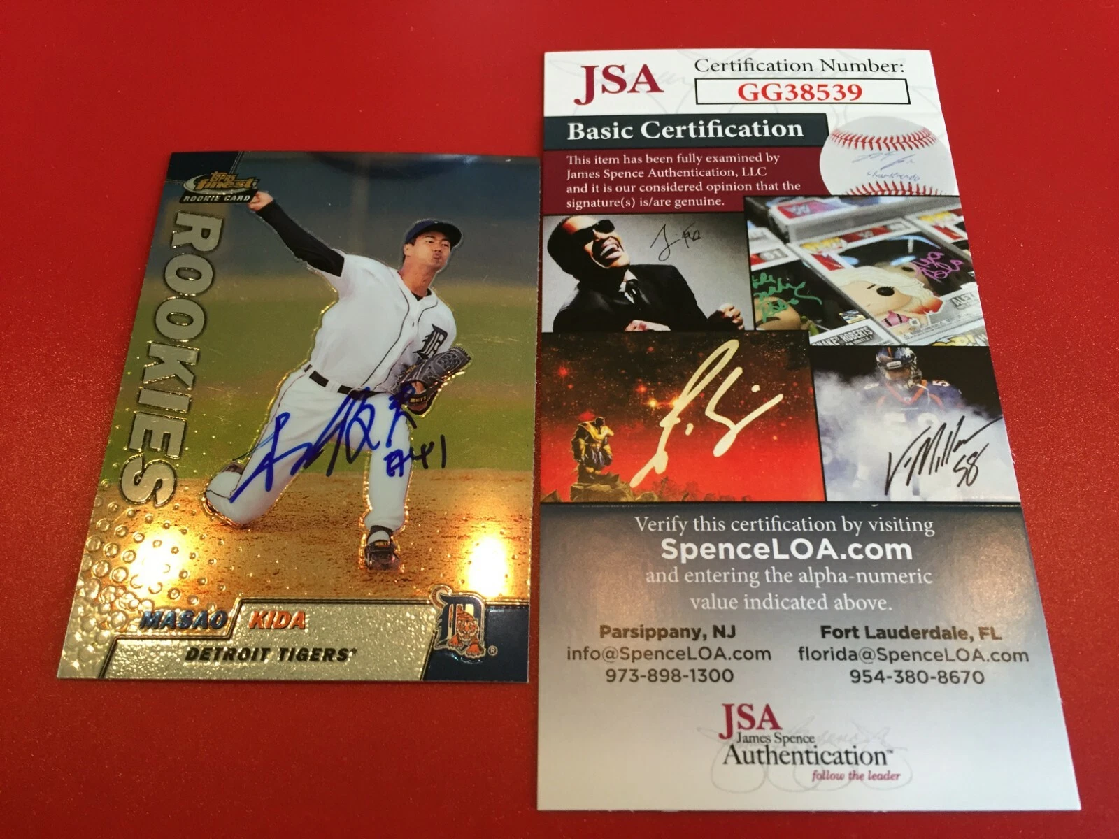 Masao Kida 1999 Topps Finest Rookie Card Signed Auto JSA COA
