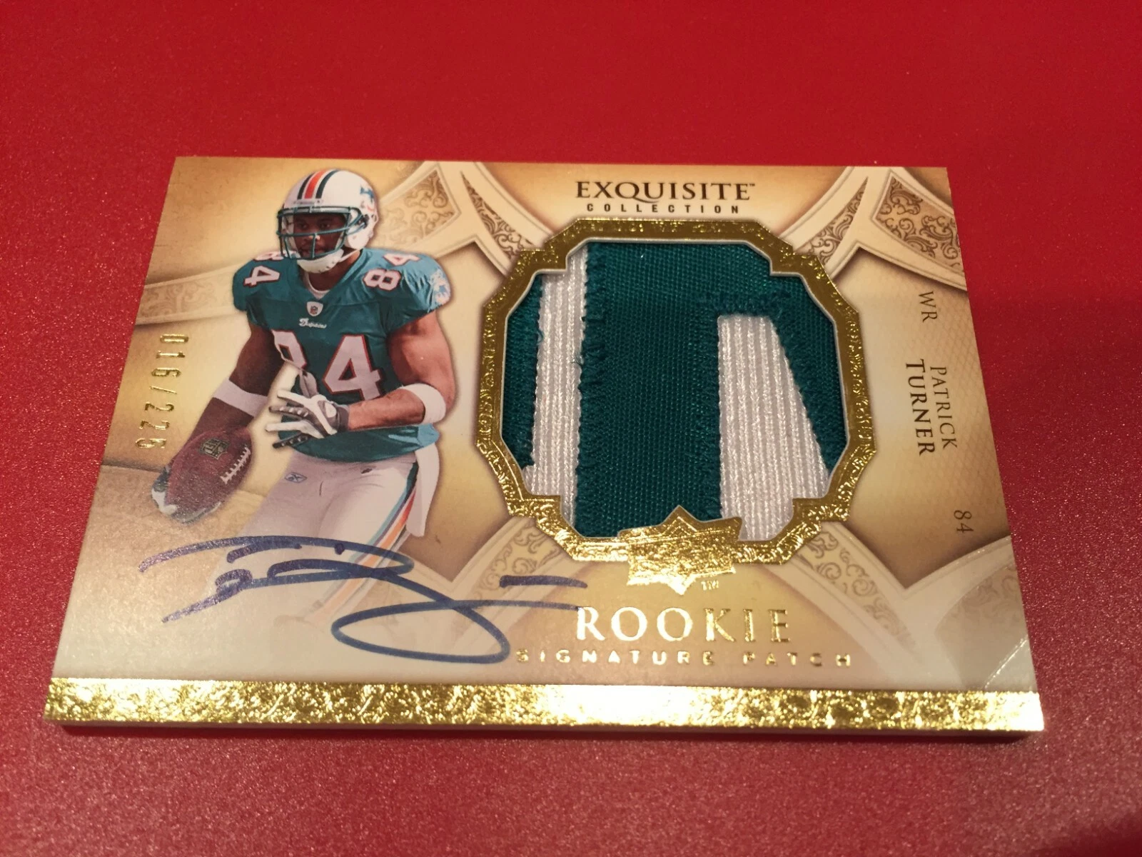 Patrick Turner 2009 UD Exquisite Collection Rookie 2-CLR Patch Jersey Auto /225
