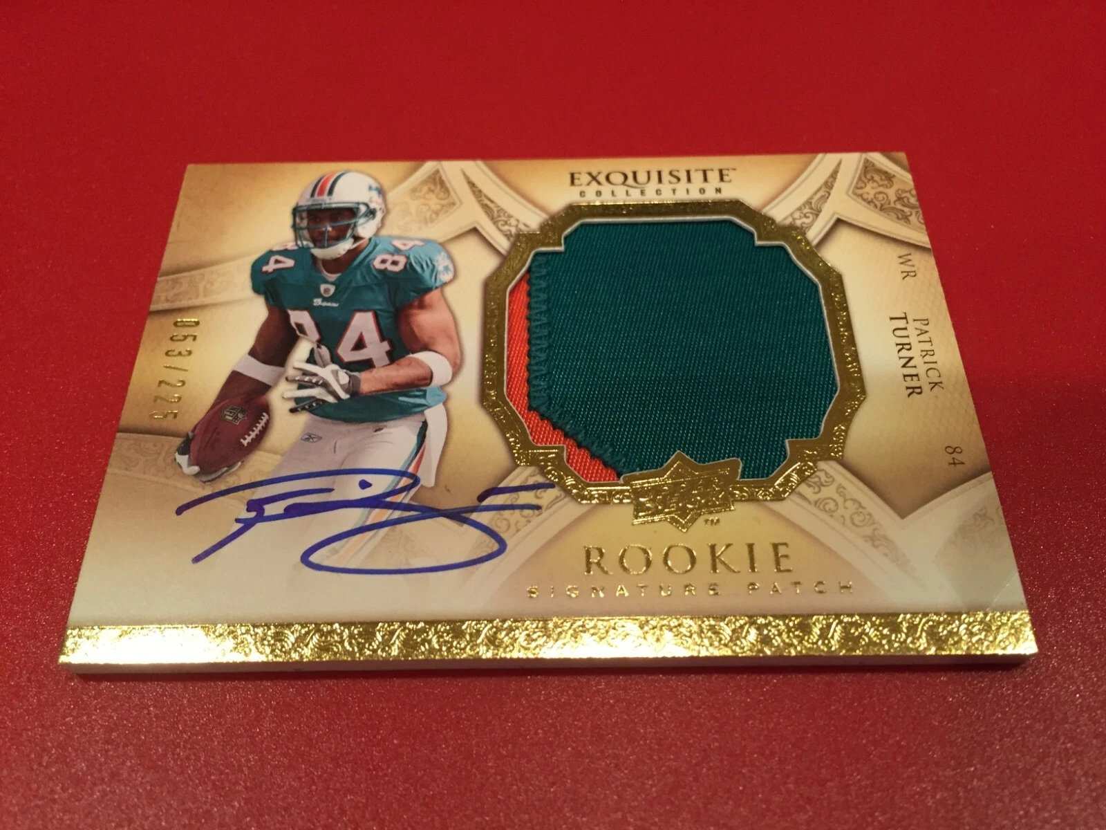 Patrick Turner 2009 UD Exquisite Collection Rookie 2-CLR Patch Jersey Auto /225
