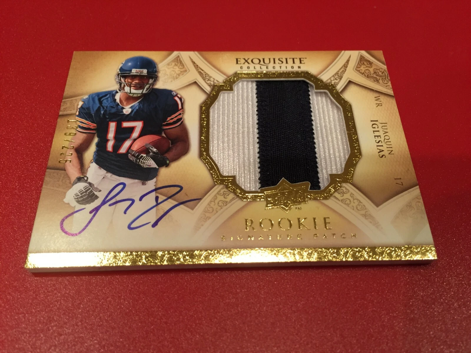 Juaquin Iglesias 2009 Exquisite Collection Rookie 2-CLR Patch Jersey Auto /225
