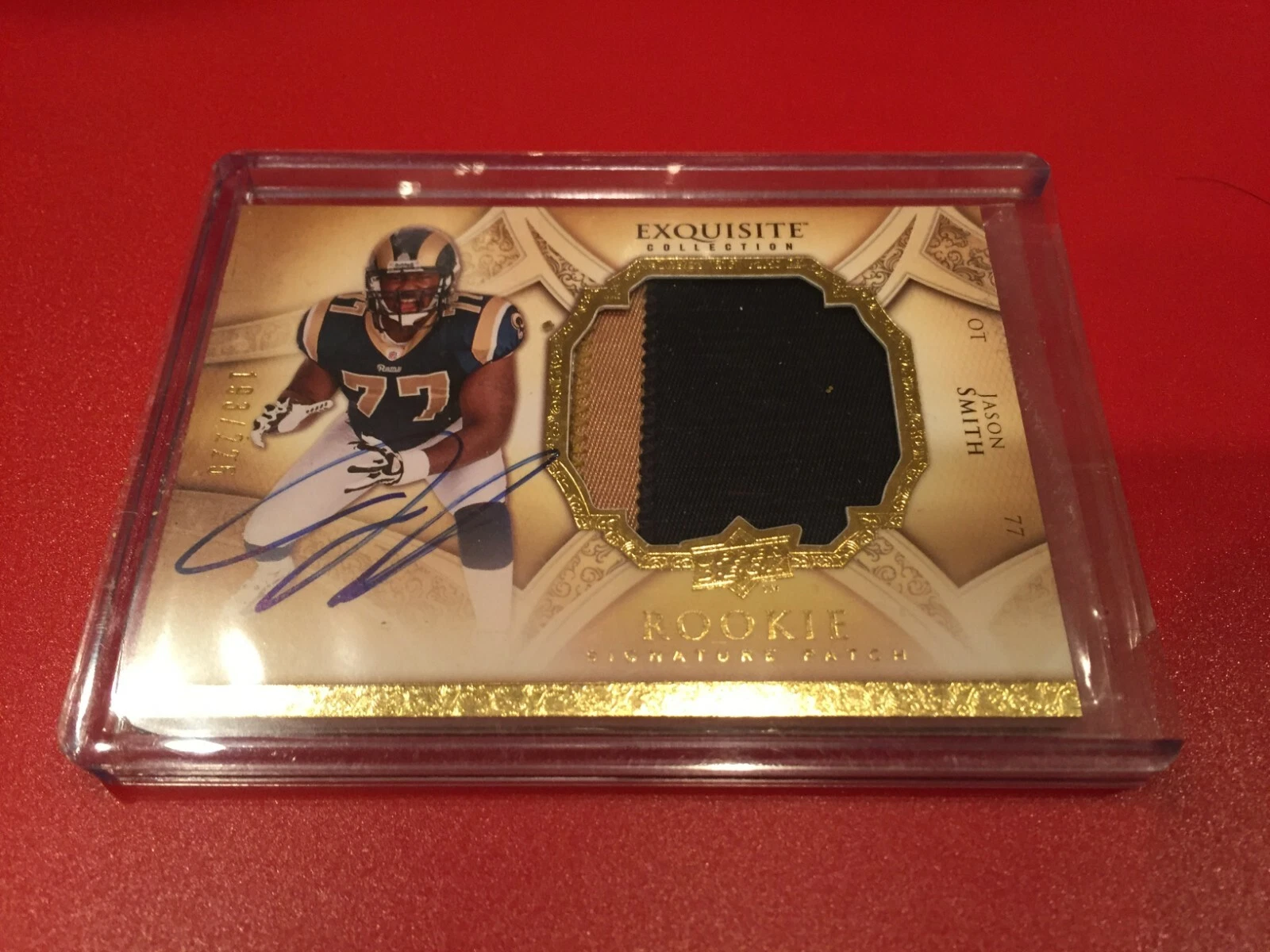 Jason Smith 2009 Exquisite Collection Rookie 2-CLR Patch Jersey Auto /225
