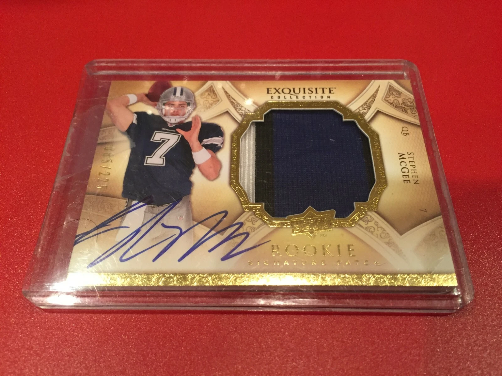 Stephen McGee 2009 Exquisite Collection Rookie 2-CLR Patch Jersey Auto /225
