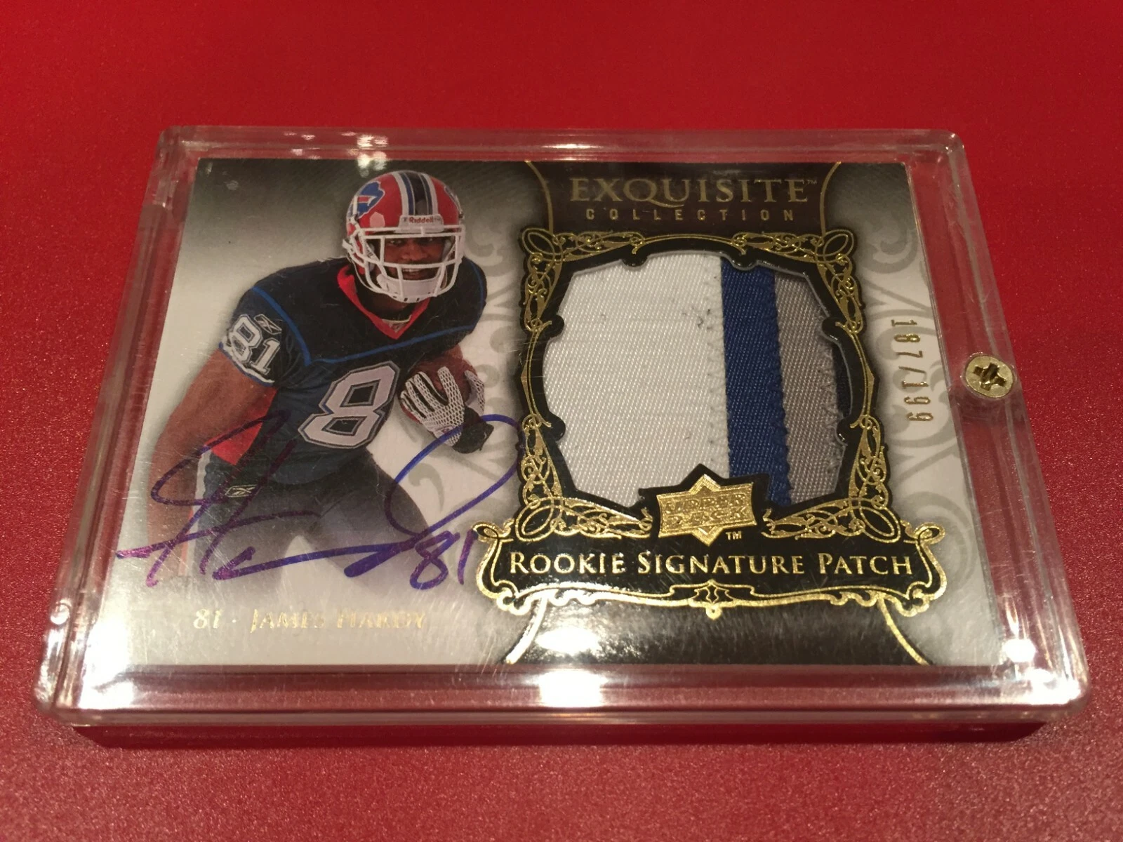 James Hardy 2008 Exquisite Collection Rookie 3-CLR Patch Jersey Auto /199
