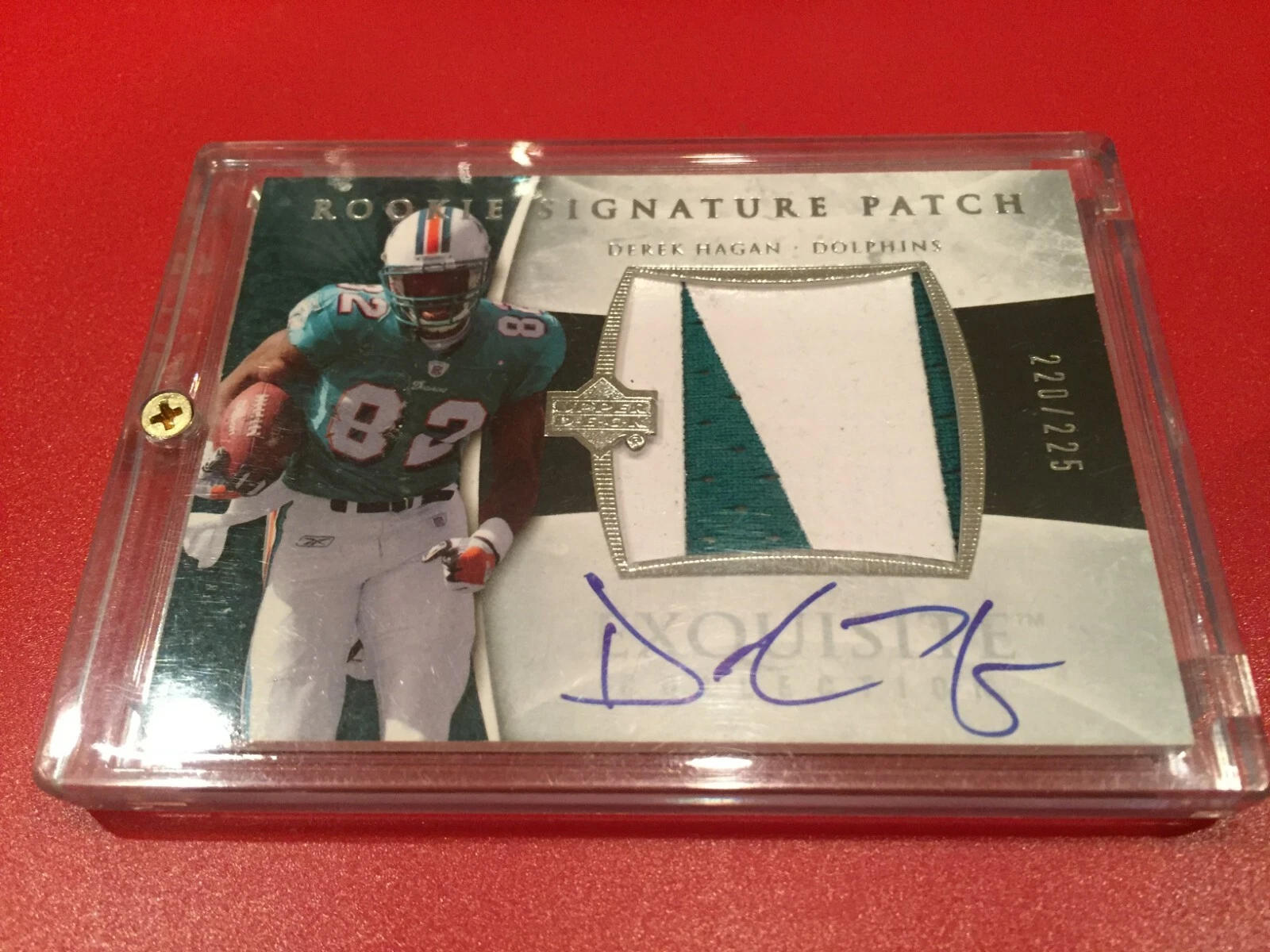 Derek Hagan 2006 Exquisite Signature Rookie 2-CLR Patch Jersey Auto /225
