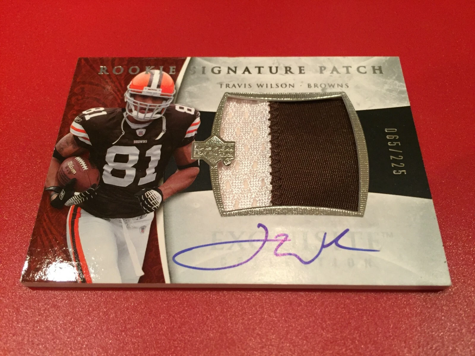 Travis Wilson 2006 Exquisite Signature Rookie 2-CLR Patch Jersey Auto /225
