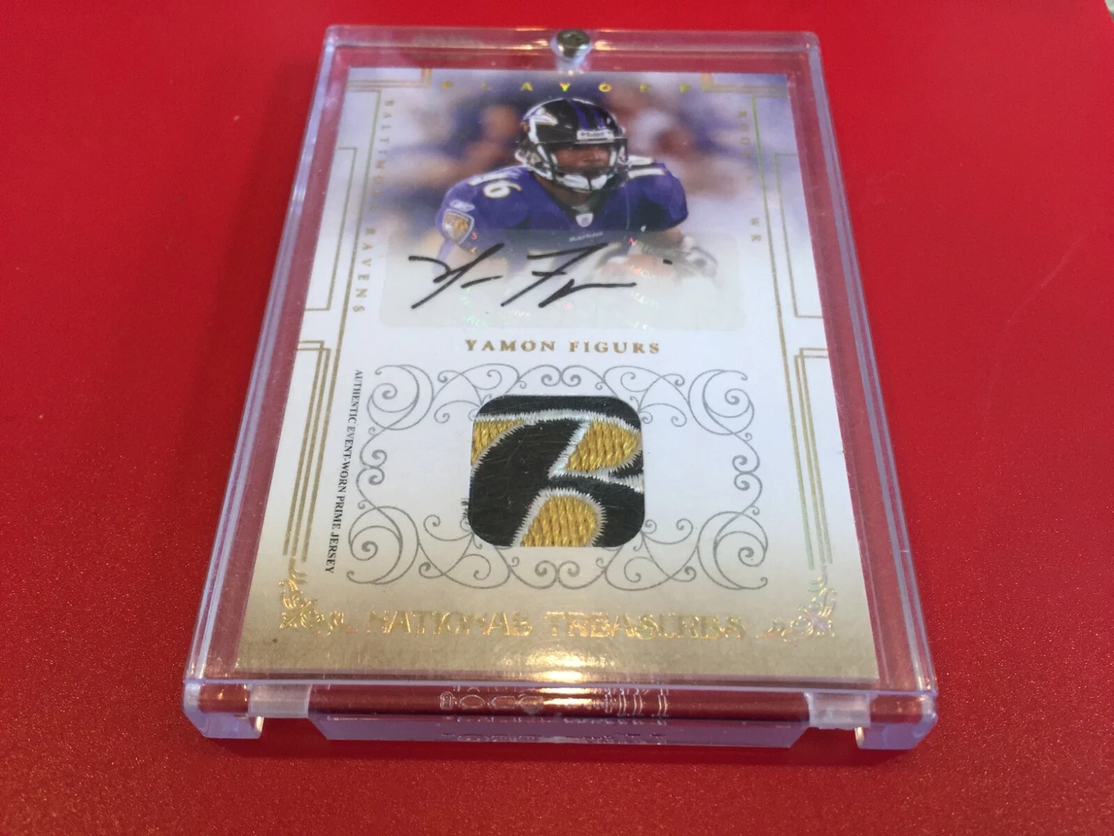 YAMON FIGURS RAVENS 2007 NATIONAL TREASURES ROOKIE 3-CLR PATCH JERSEY AUTO /25 COLLECTIBLE MEMORABILIA