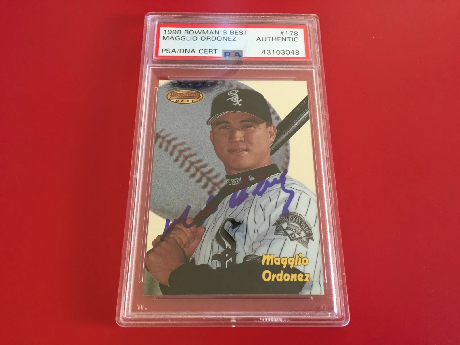 Magglio Ordenez White Sox 1998 Bowman's Best Rookie RC Card Signed Auto PSA/DNA
