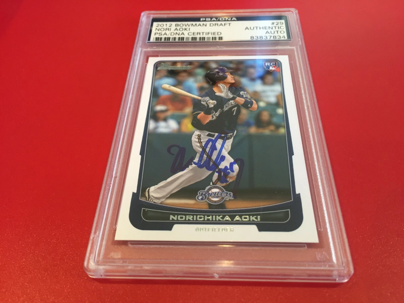 Norichika Nori Aoki 2012 Bowman Draft Rookie Signed Auto PSA/DNA ENCAPSULATED
