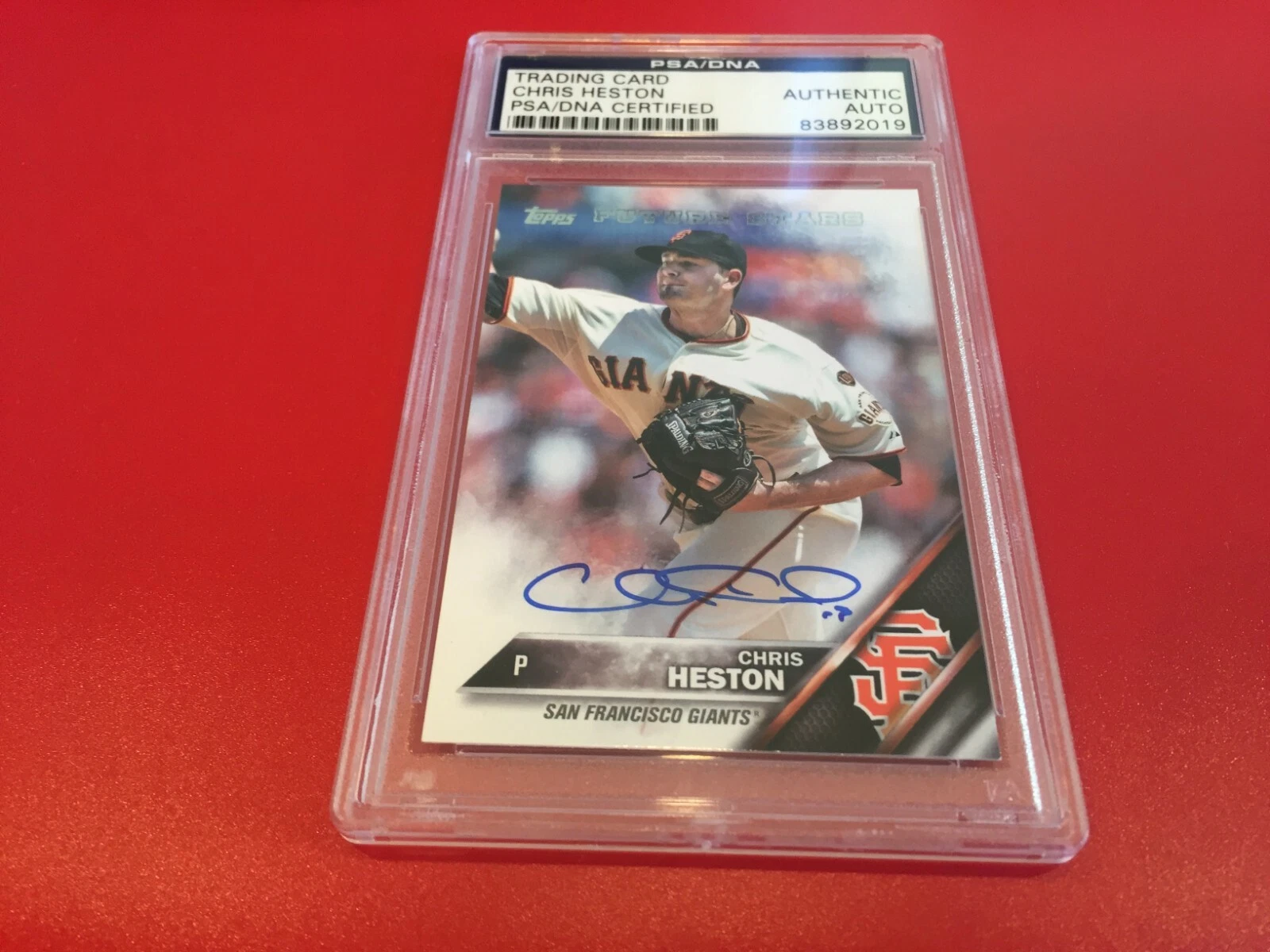 Chris Heston Giants 2016 Topps #267 Signed Auto PSA/DNA ENCAPSULATED
