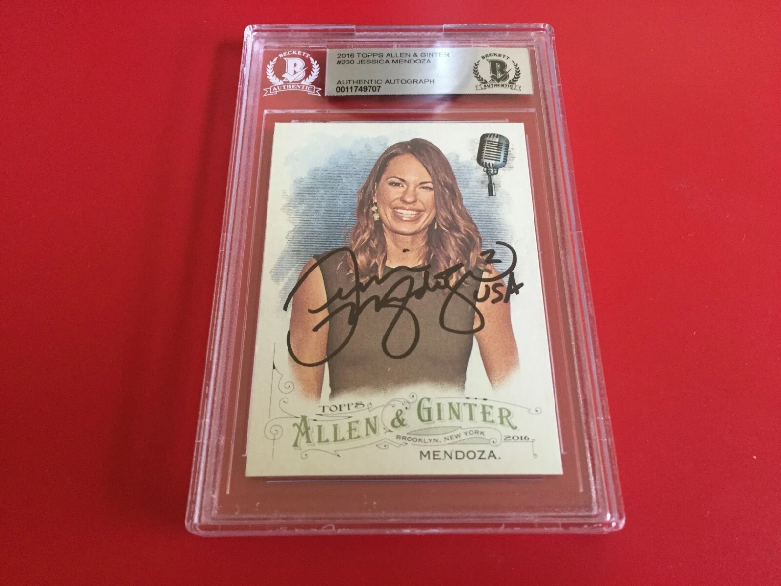 Jessica Mendoza ESPN 2016 Topps Allen & Ginter Signed Auto Beckett BAS Slabbed

