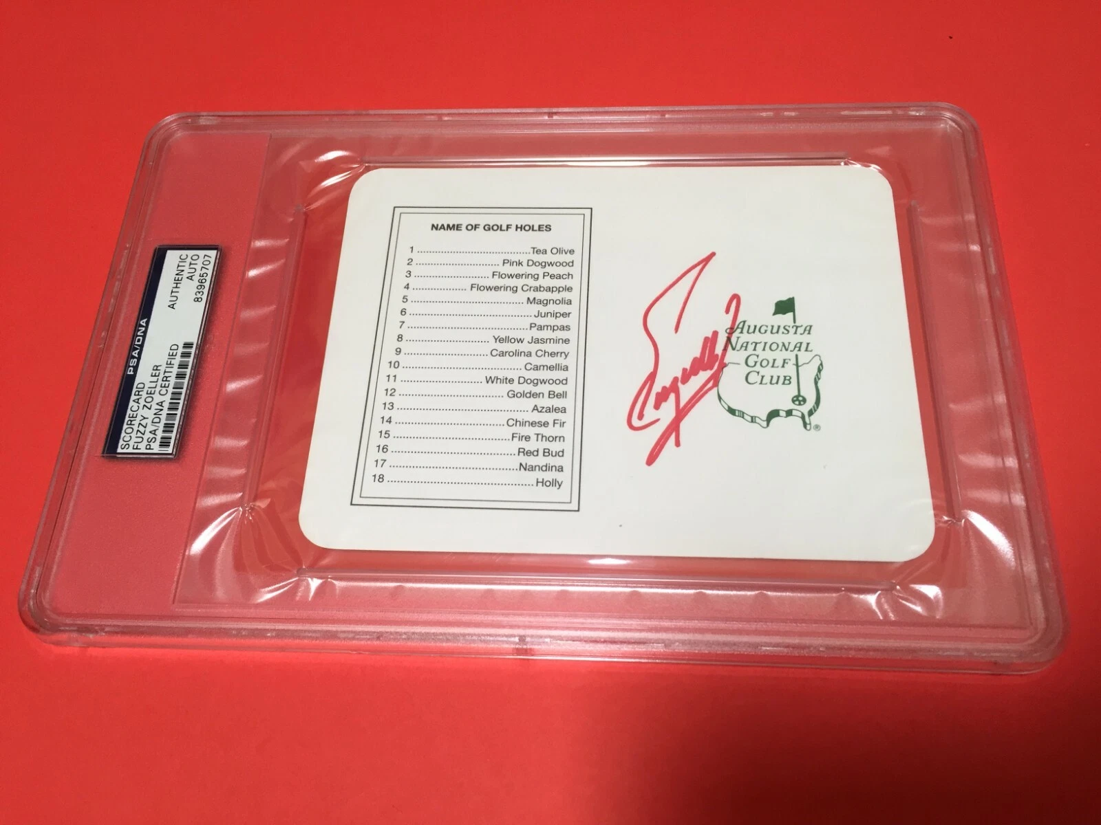 Fuzzy Zoeller 1979 Masters Champions Signed Auto Scorecard PSA/DNA COA

