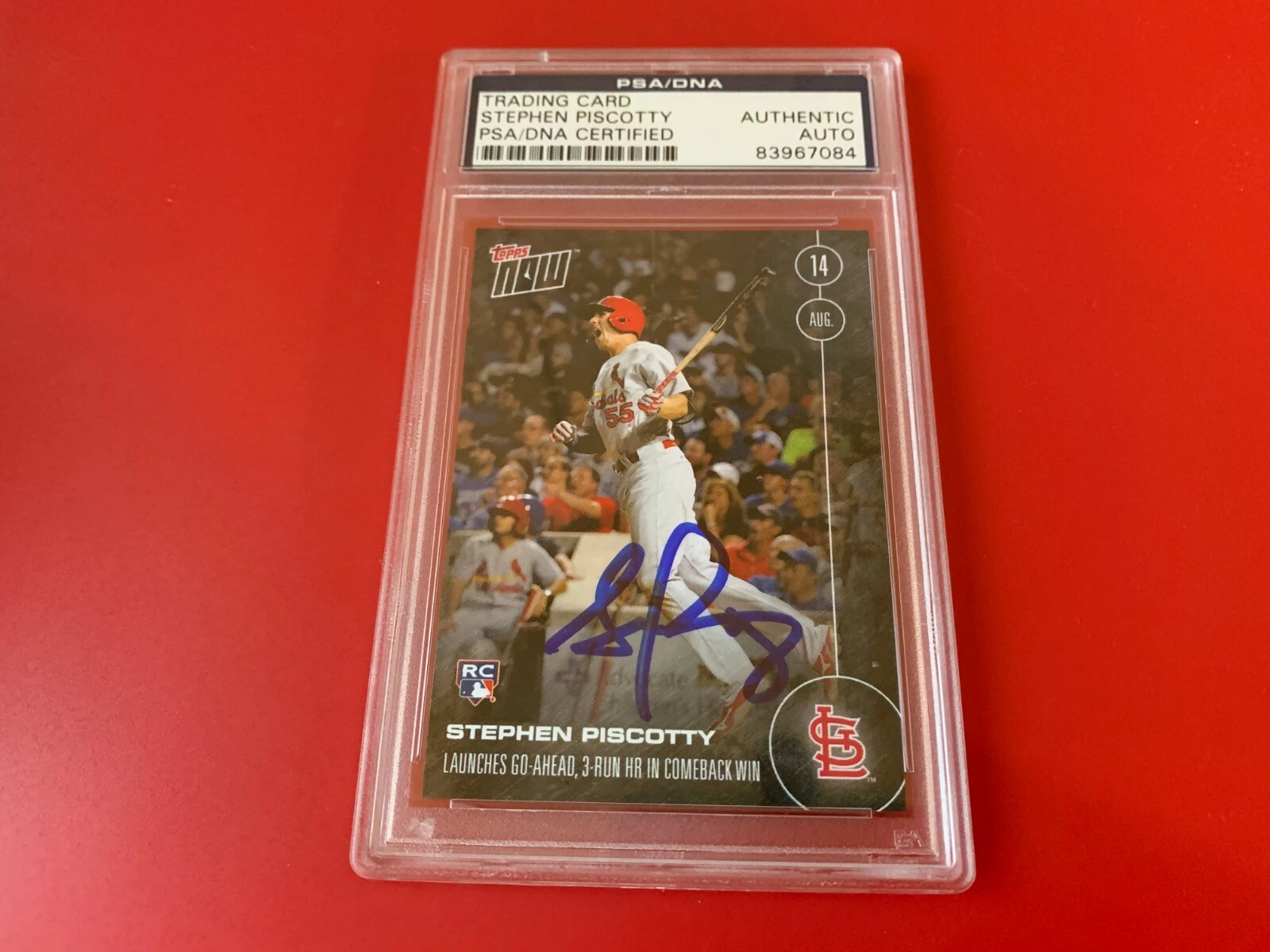 Stephen Piscotty 2016 Topps NOW RC Card Signed Auto PSA/DNA Slabbed
