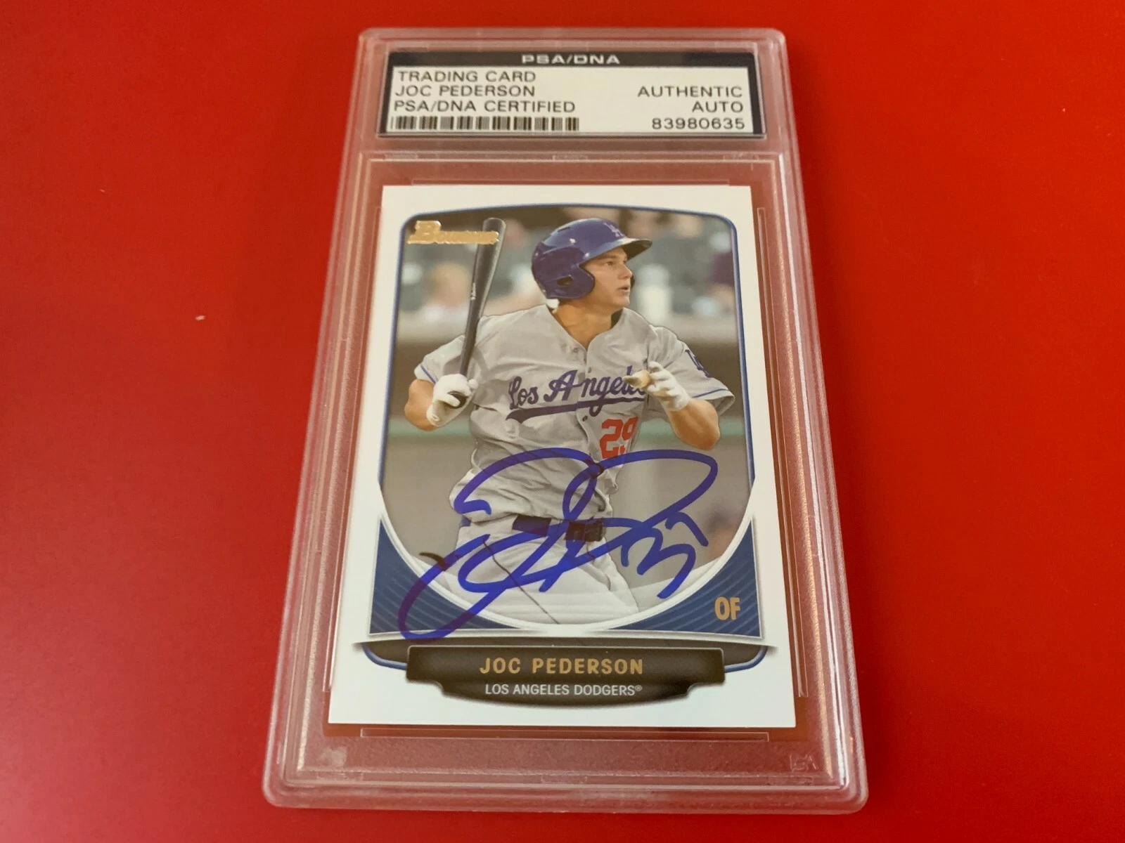 Joc Pederson Dodgers 2013 Bowman Rookie Card Signed Auto PSA/DNA Slabbed
