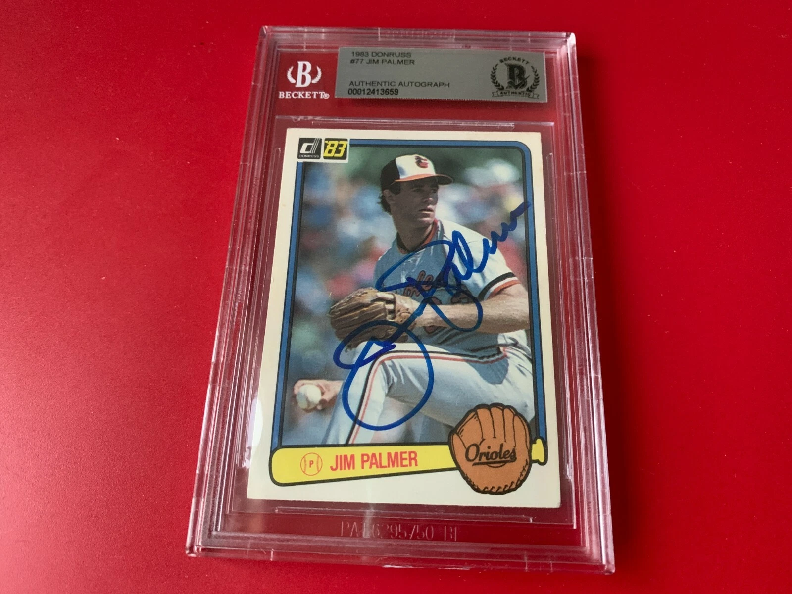 Jim Palmer Orioles 1983 Donruss Card Signed Auto Beckett BAS
