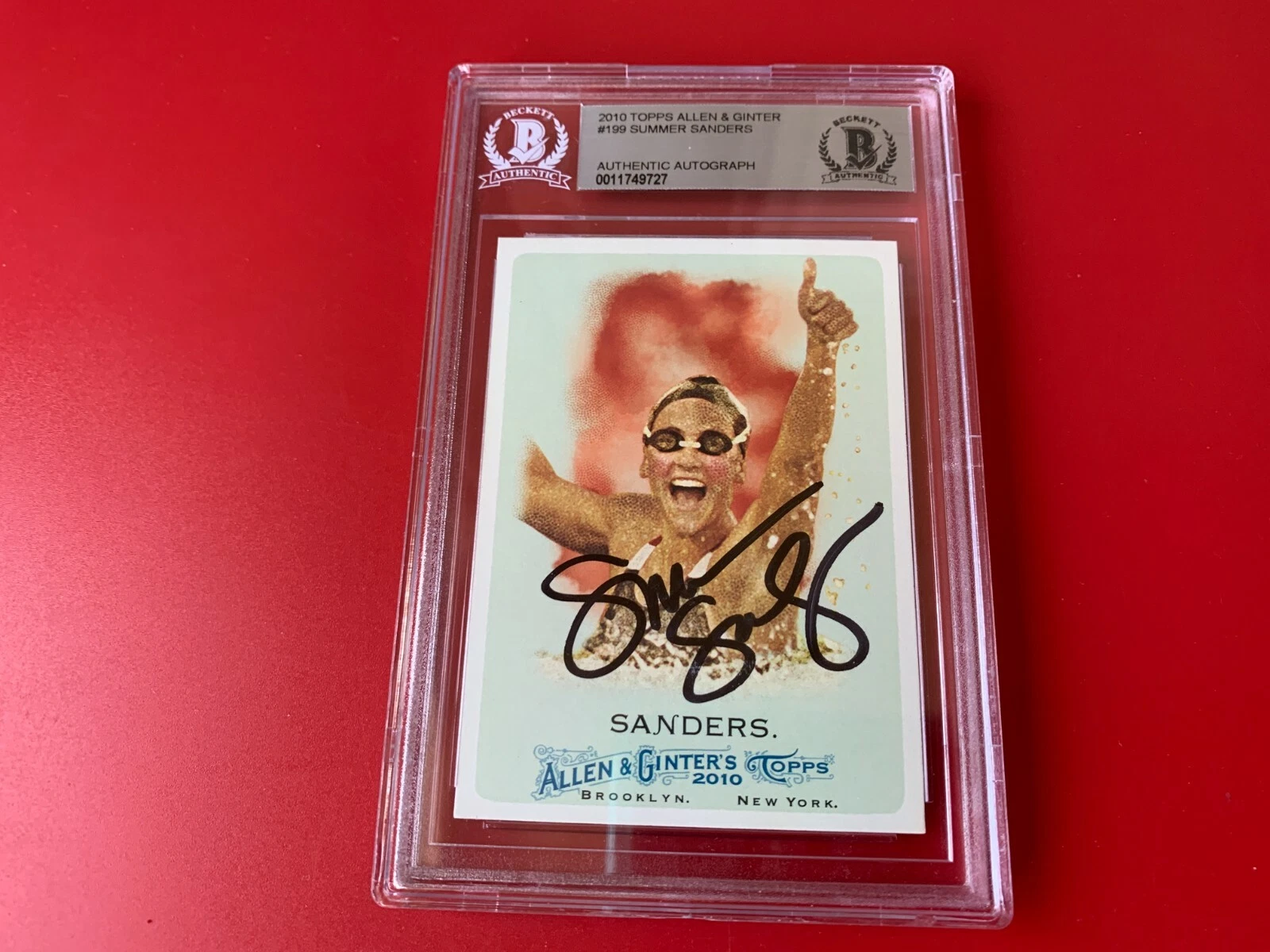 Summer Sanders Swimming 2010 Topps Olympic Team Signed Auto Beckett BAS Slabbed
