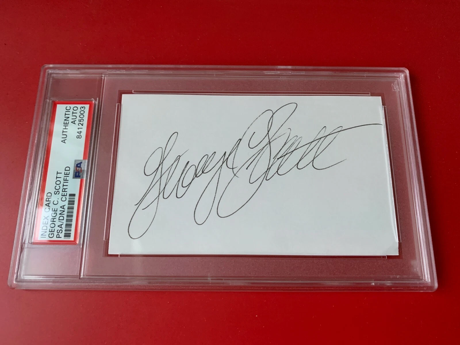 George C. Scott Best Actor Oscar Academy Index Card Signed Auto PSA/DNA
