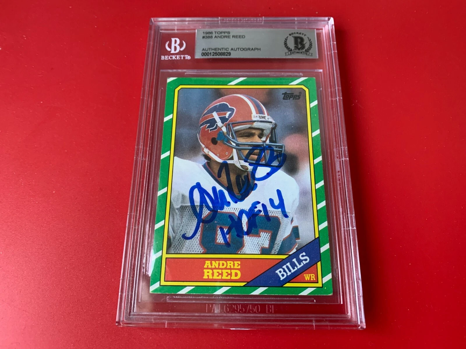 Andre Reed Bills HOF 1986 Topps Rookie Card Signed Auto Beckett BAS Slabbed
