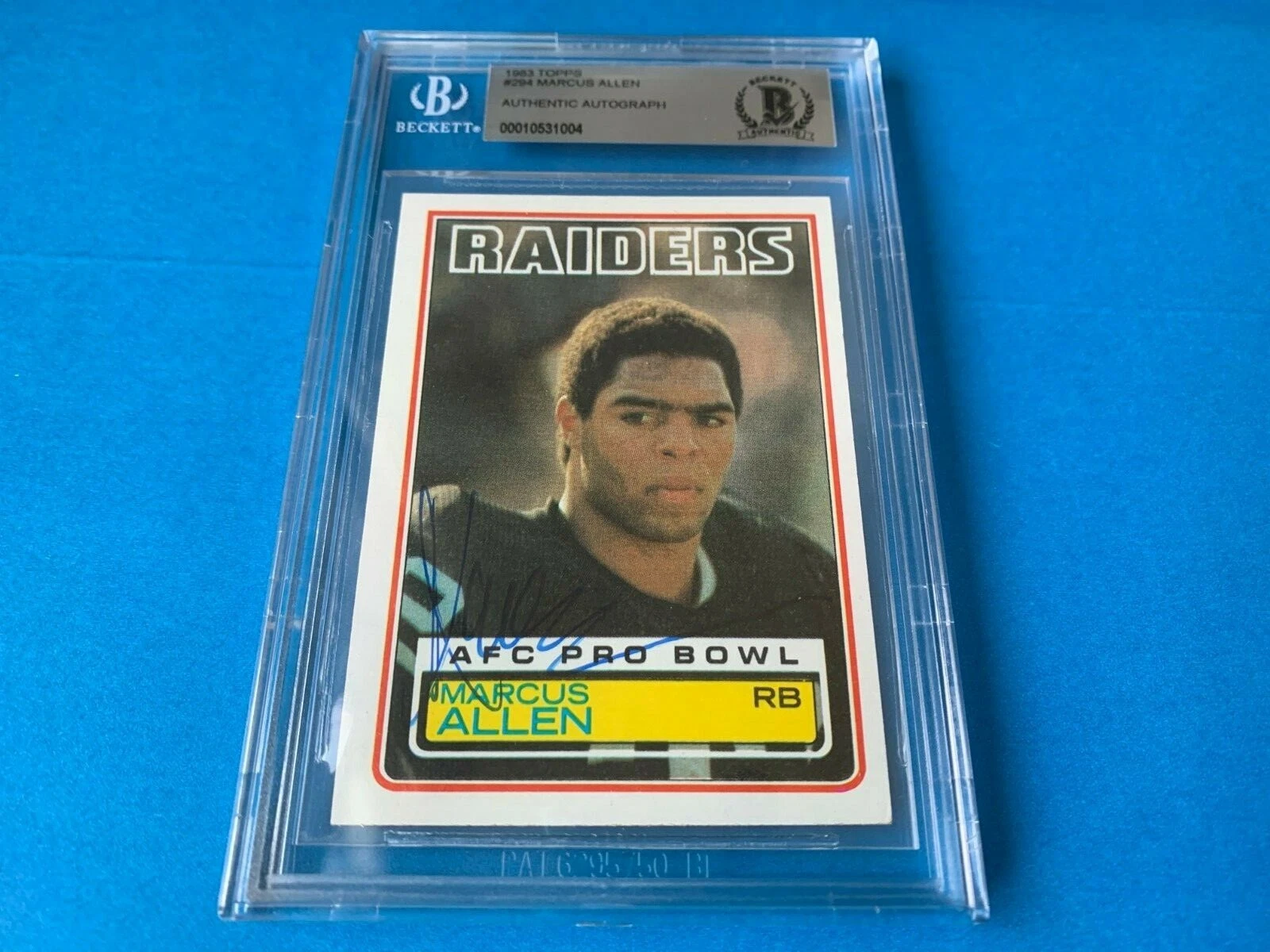 Marcus Allen HOF 1983 Topps Rookie Card Signed Auto Beckett BAS Slabbed
