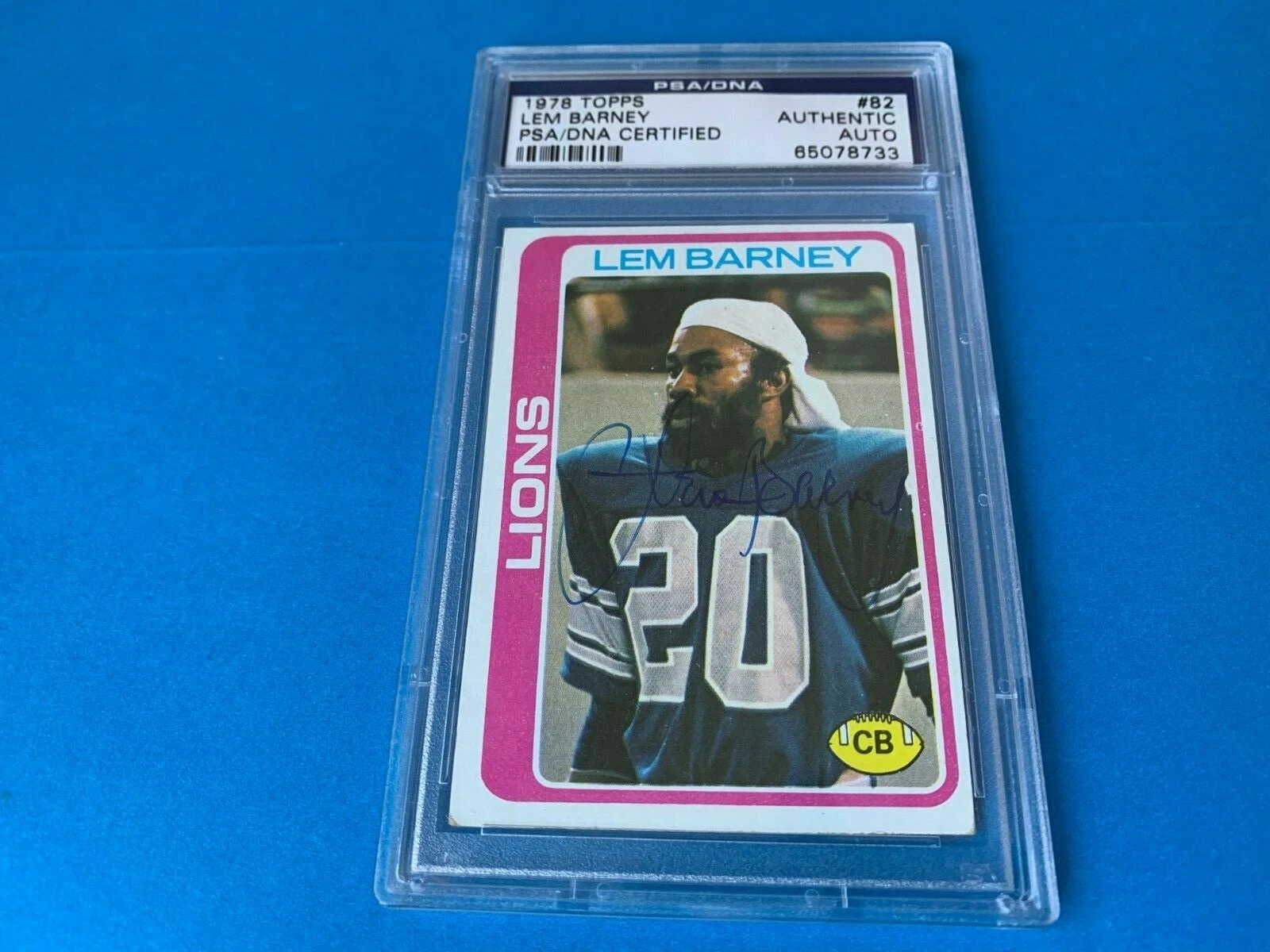 Lem Barney Lions HOF 1978 Topps Signed Auto PSA/DNA ENCAPSULATED
