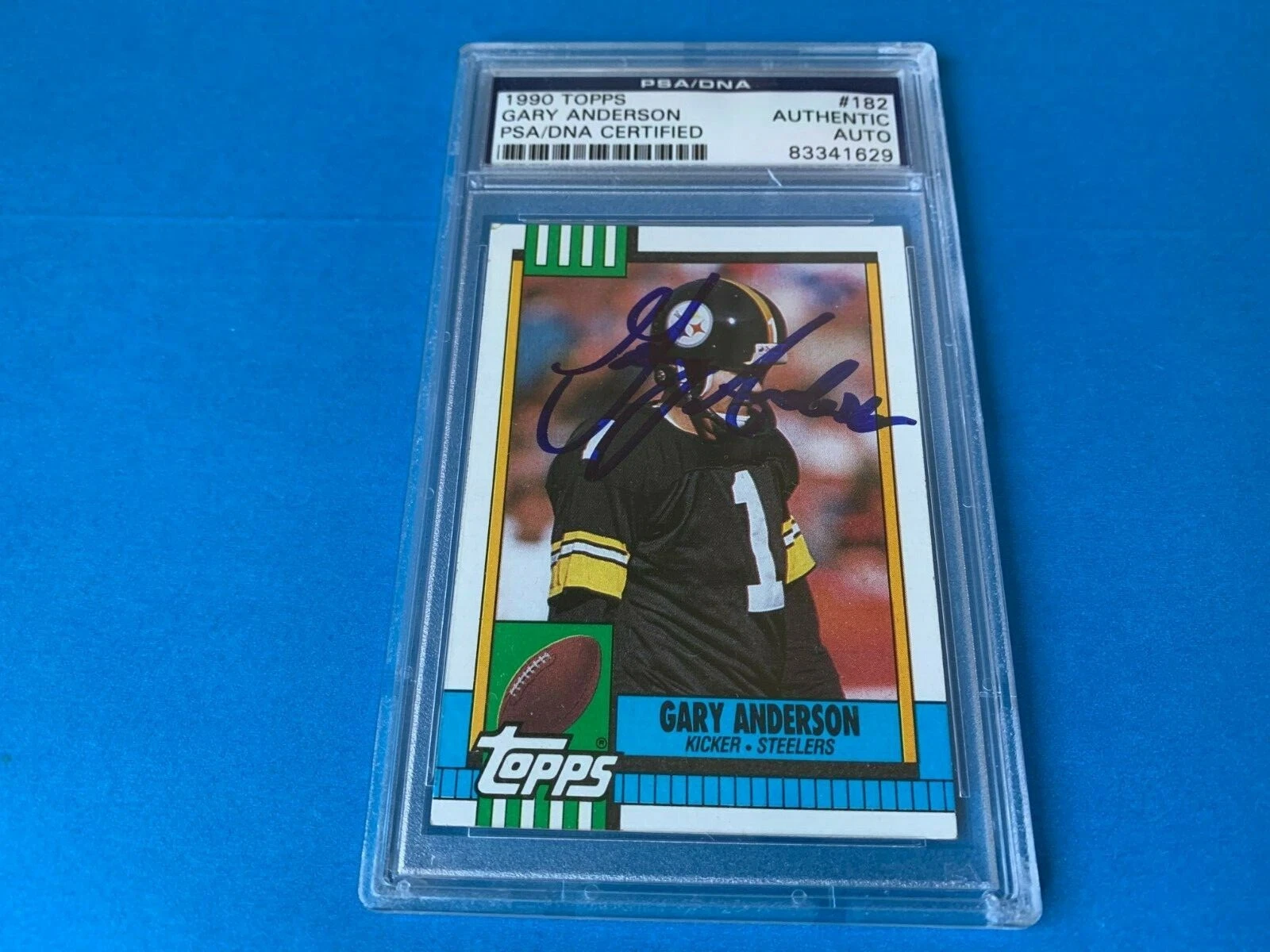 Gary Anderson Steelers 1990 Topps Signed Auto PSA/DNA ENCAPSULATED
