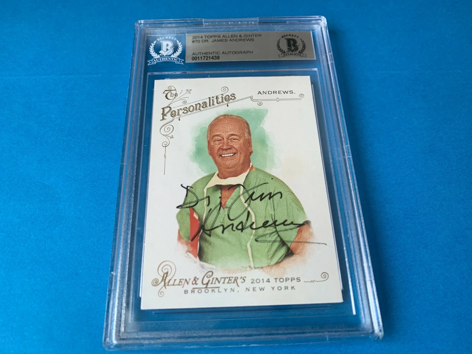 Dr. James Andrews 2014 Topps Allen & Ginter Signed Auto Beckett BAS Slabbed
