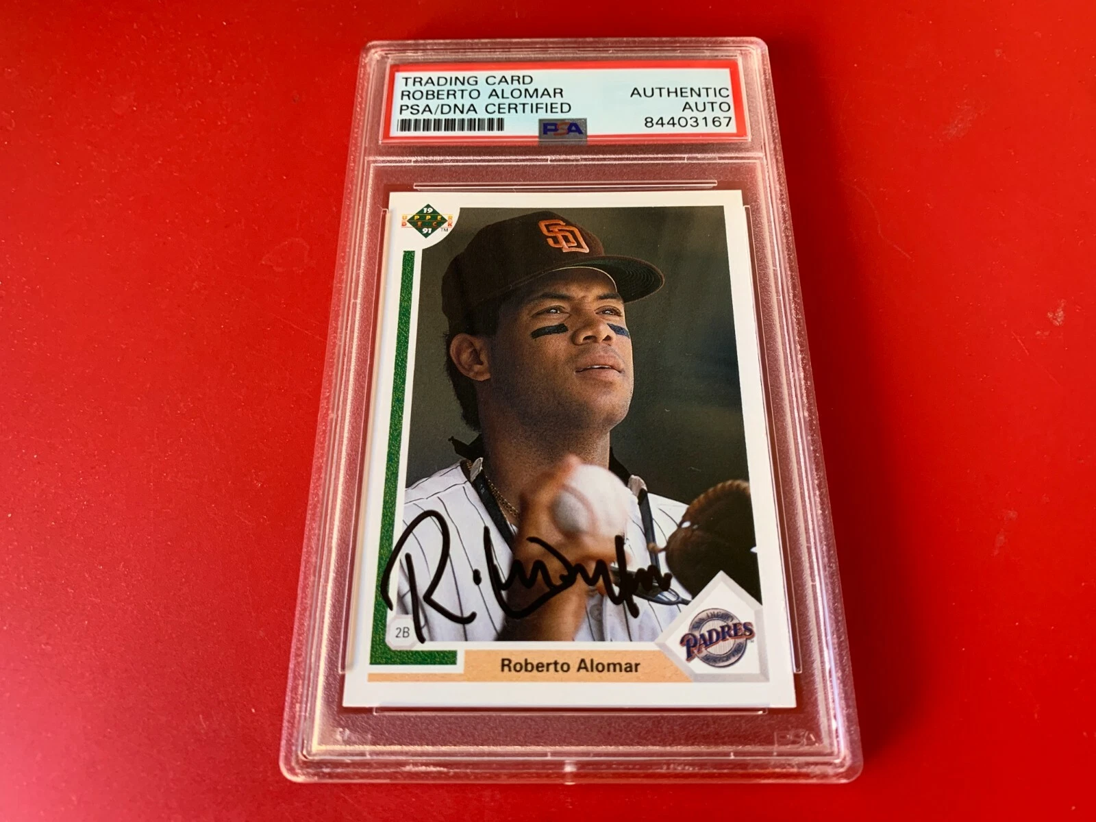 Roberto Alomar Padres 1991 UD Upper Deck Signed Auto PSA/DNA ENCAPSULATED
